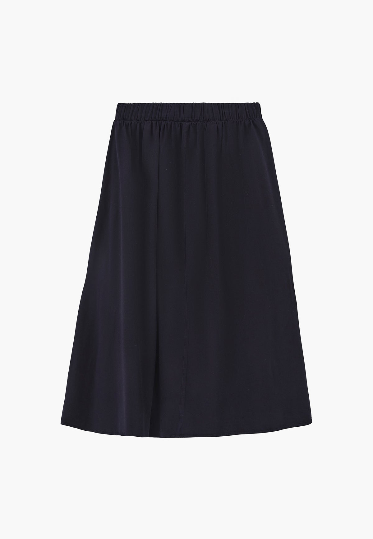Ultra High Waist Long A-Line Woven Skirt - Navy Blue