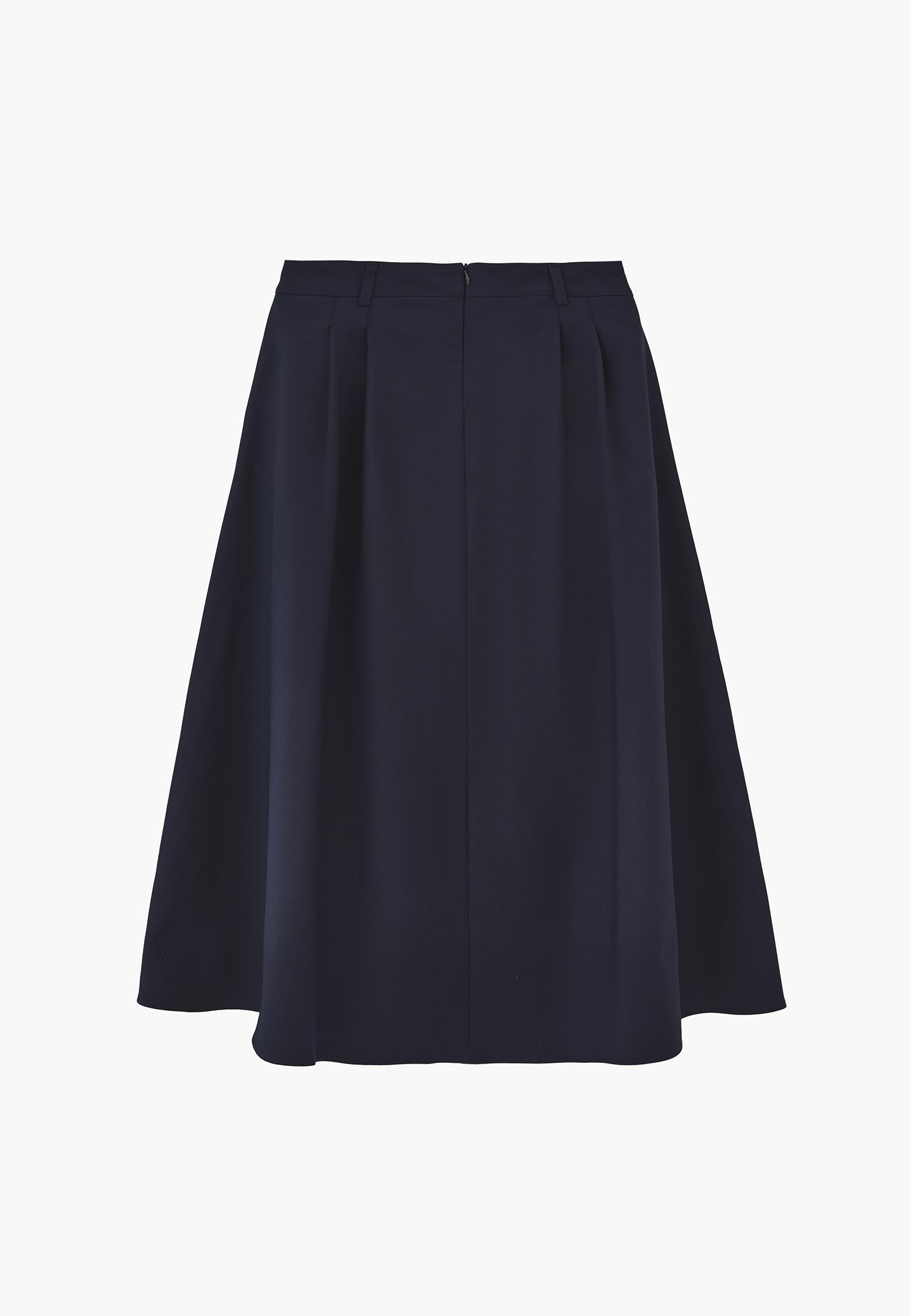 Long Pleated Flared Skirt - SKY CAPTAIN
