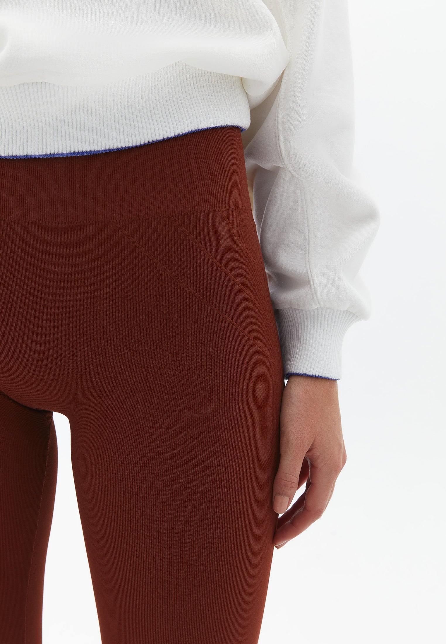 Long narrow high waist leggings - SMOKED PAPRIKA