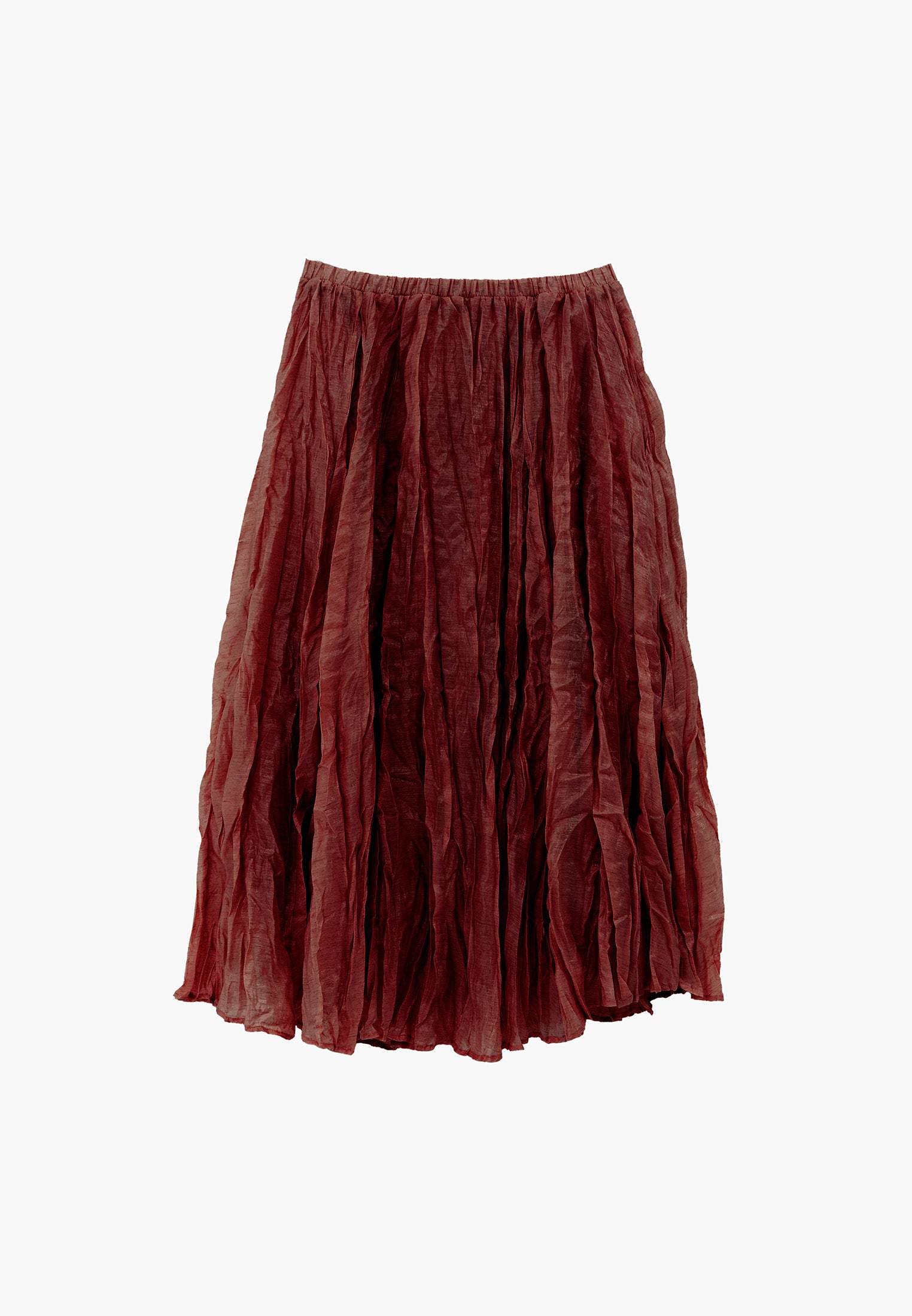 Shiny Flared Long Skirt - SPICED APPLE