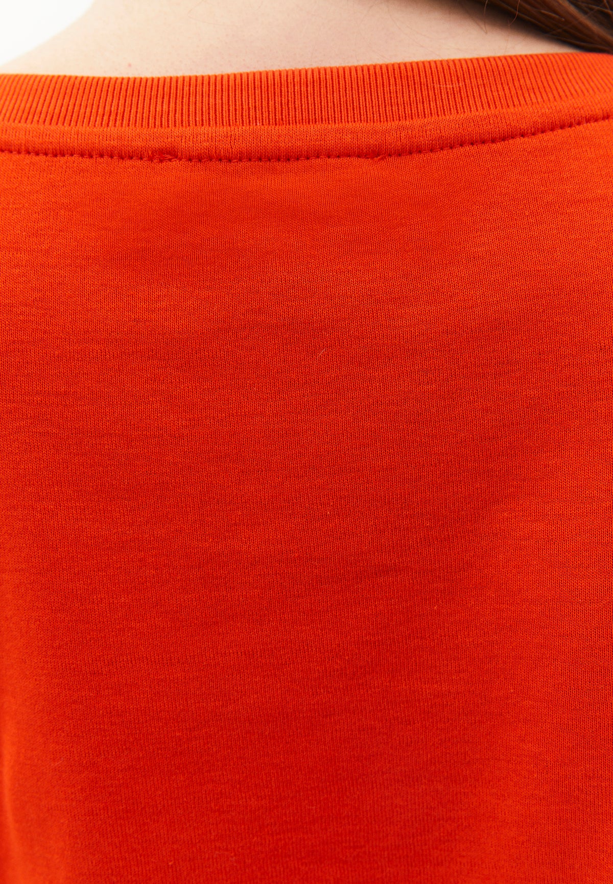 V Neck Short Sleeve Slim T-Shirt - SPICY ORANGE