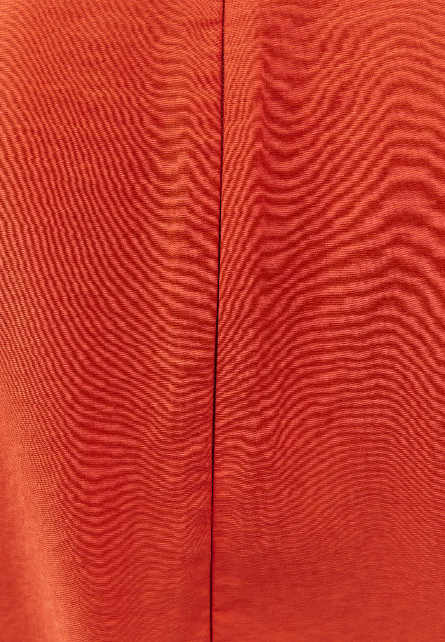 Boat Neck Sleeveless Midi Dress With Pocket Details - SPICY ORANGE