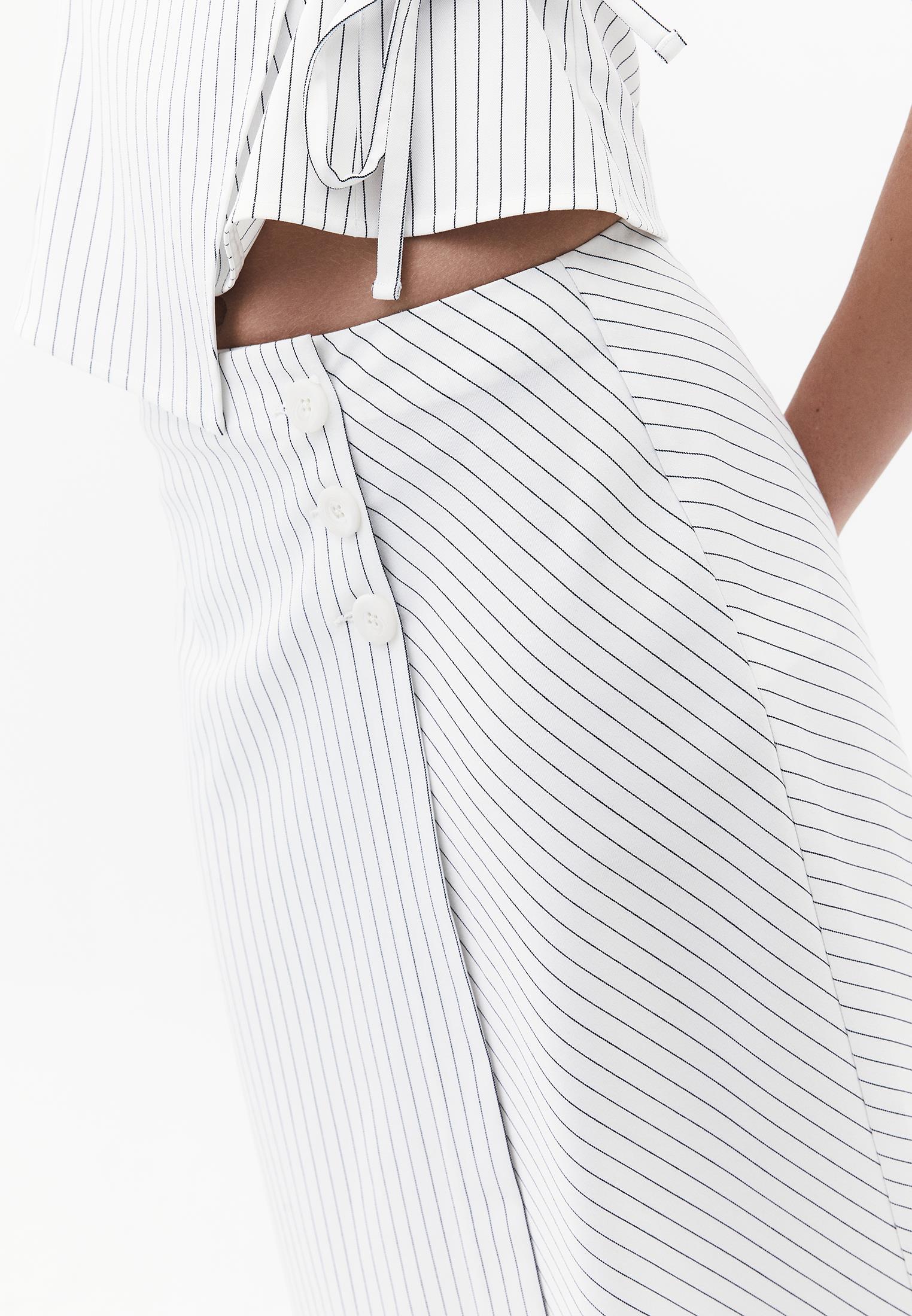 Striped A-Line Midi Skirt - STRIPE COMB