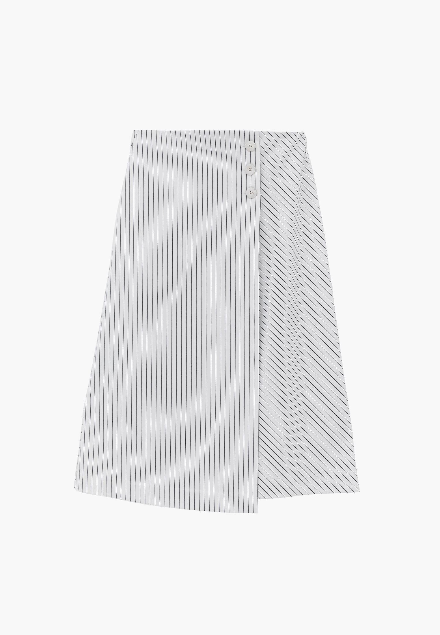 Striped A-Line Midi Skirt - STRIPE COMB