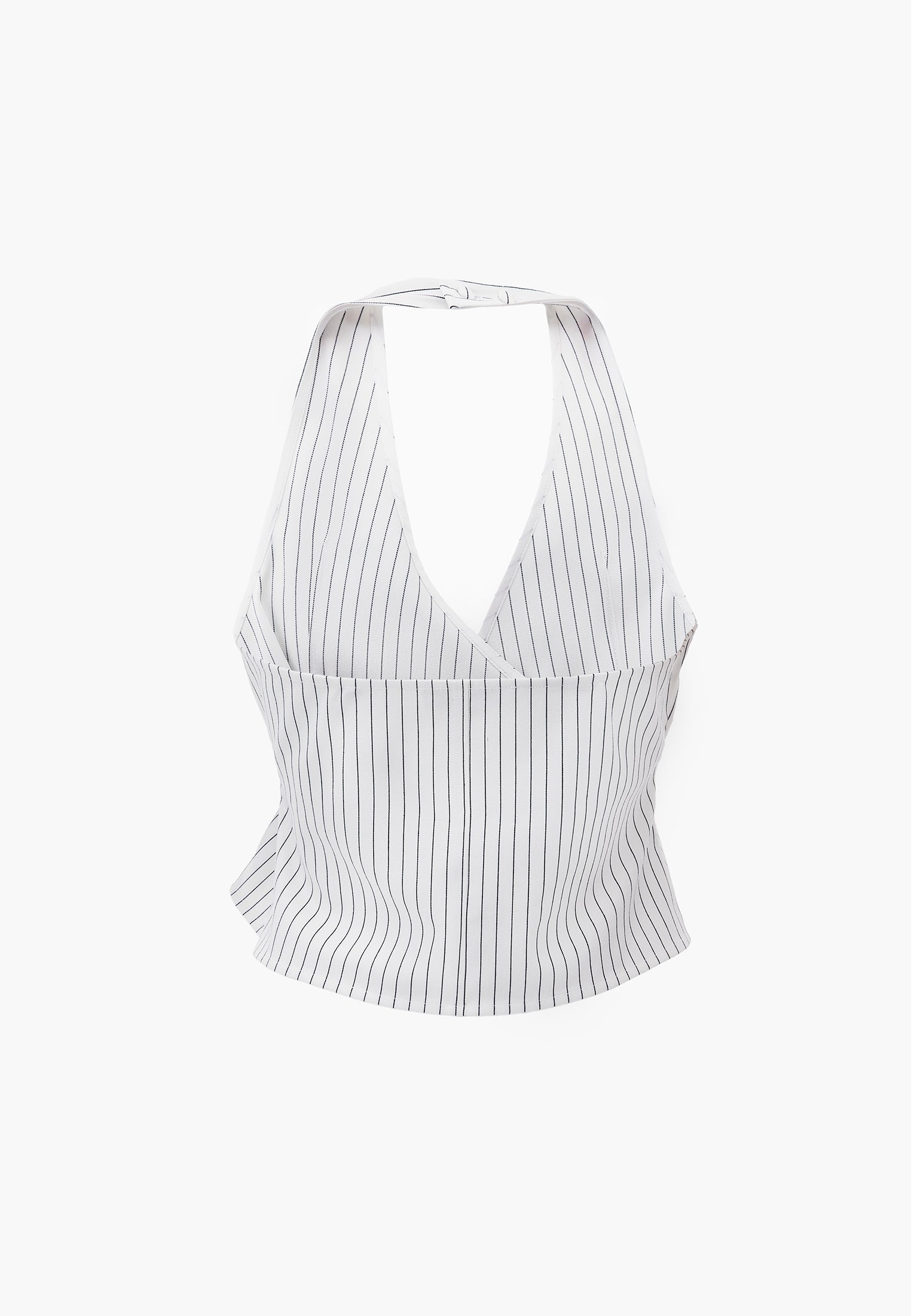 Striped V-Neck Cropped Vest - STRIPE COMB