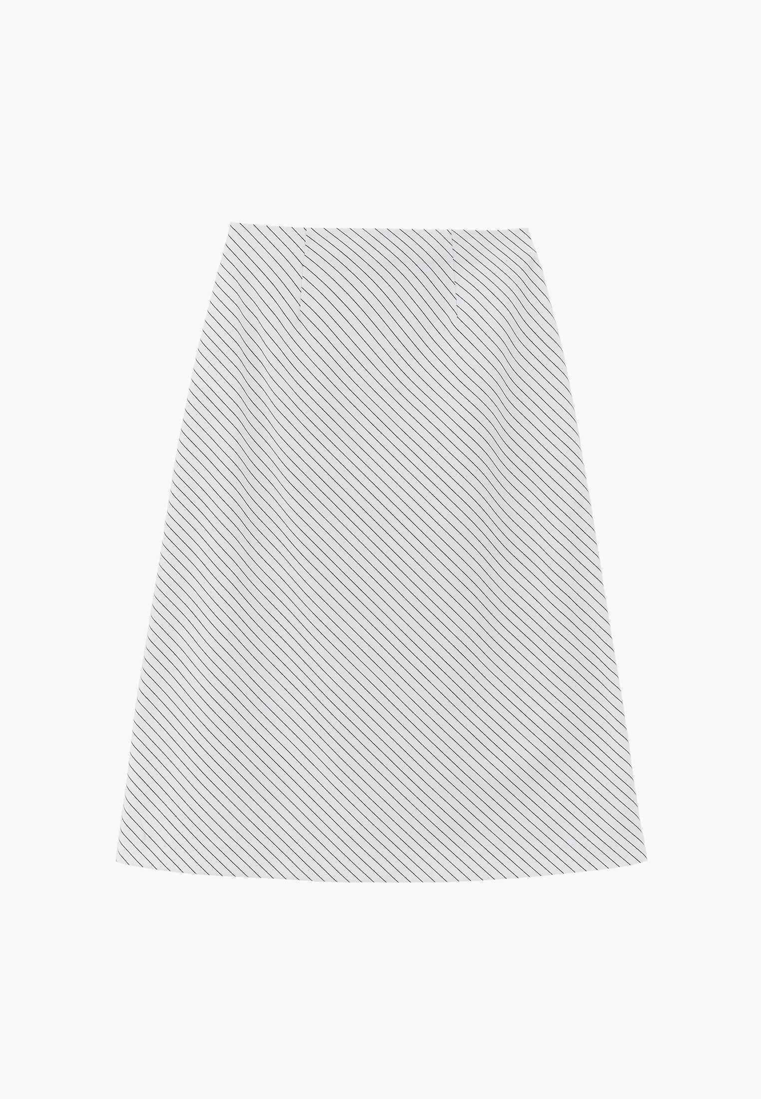 Striped A-Line Midi Skirt - STRIPE COMB