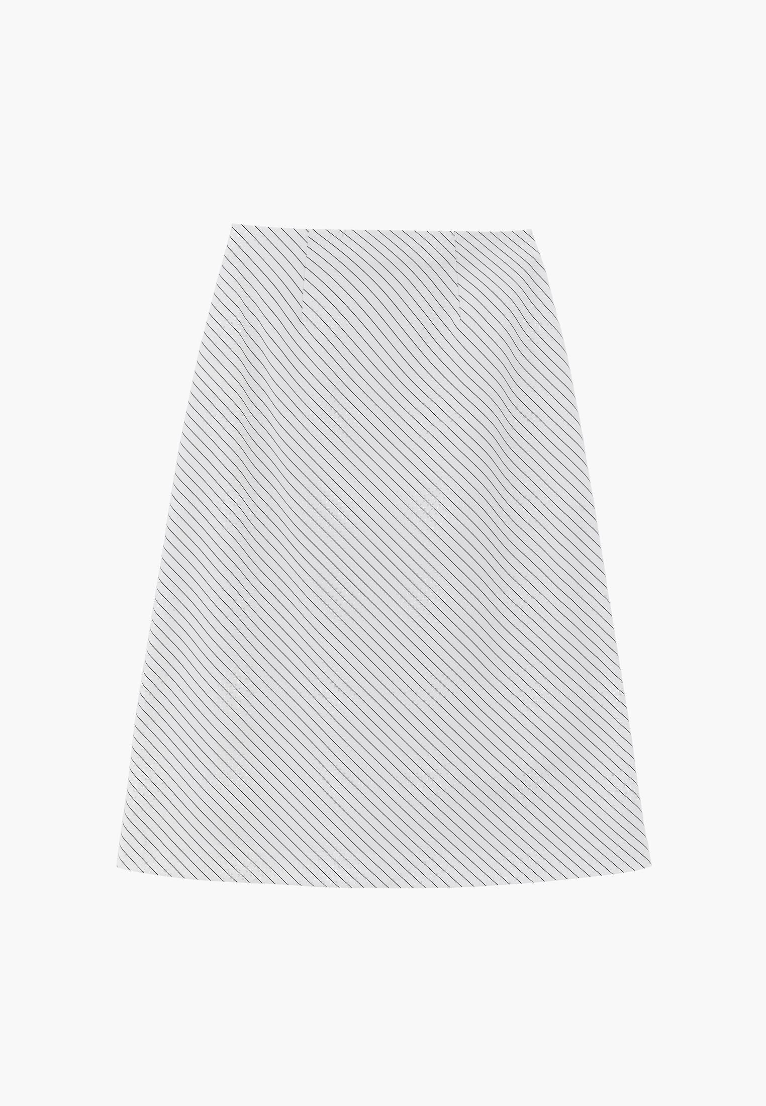 Striped A-Line Midi Skirt - STRIPE COMB
