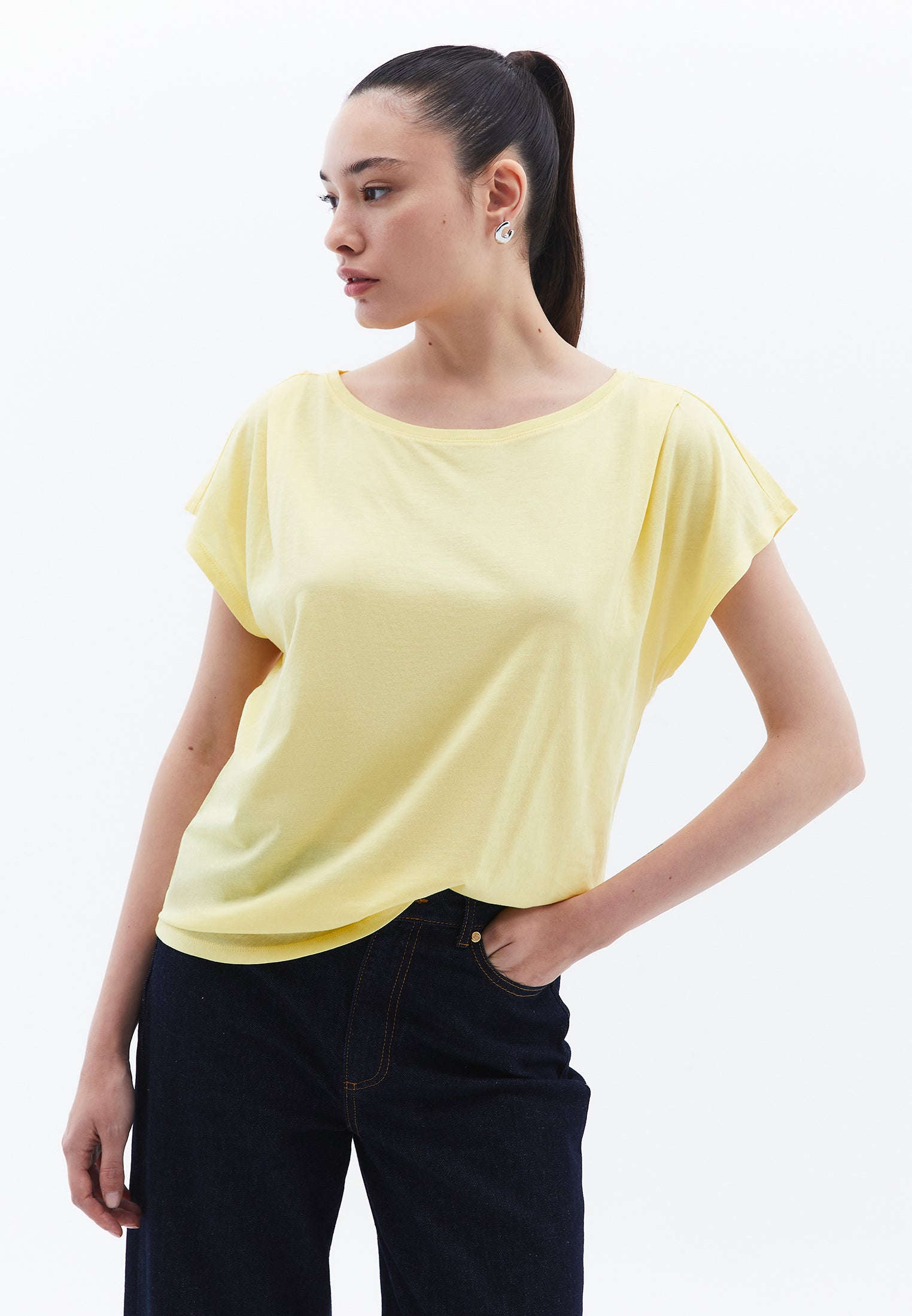 Boat Neck T-Shirt - SUNSHINE