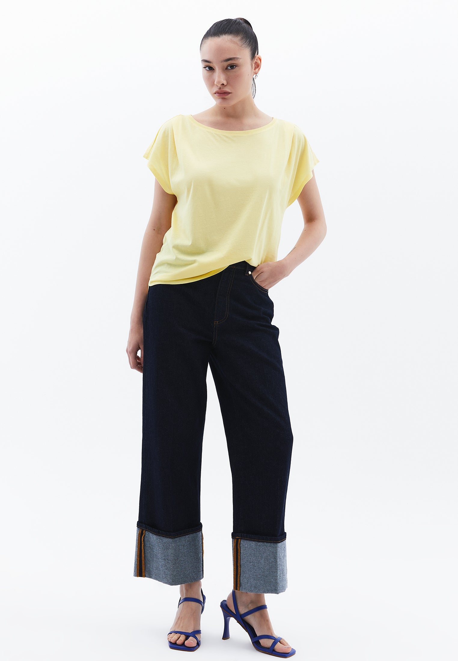 Boat Neck T-Shirt - SUNSHINE