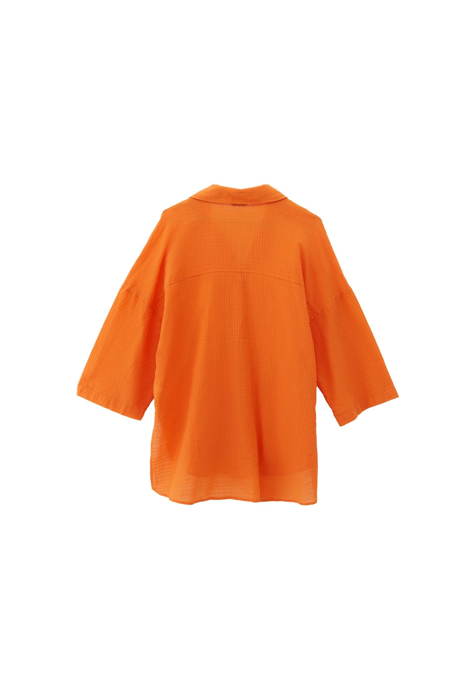 Button Detailed Oversize Shirt - SUN ORANGE