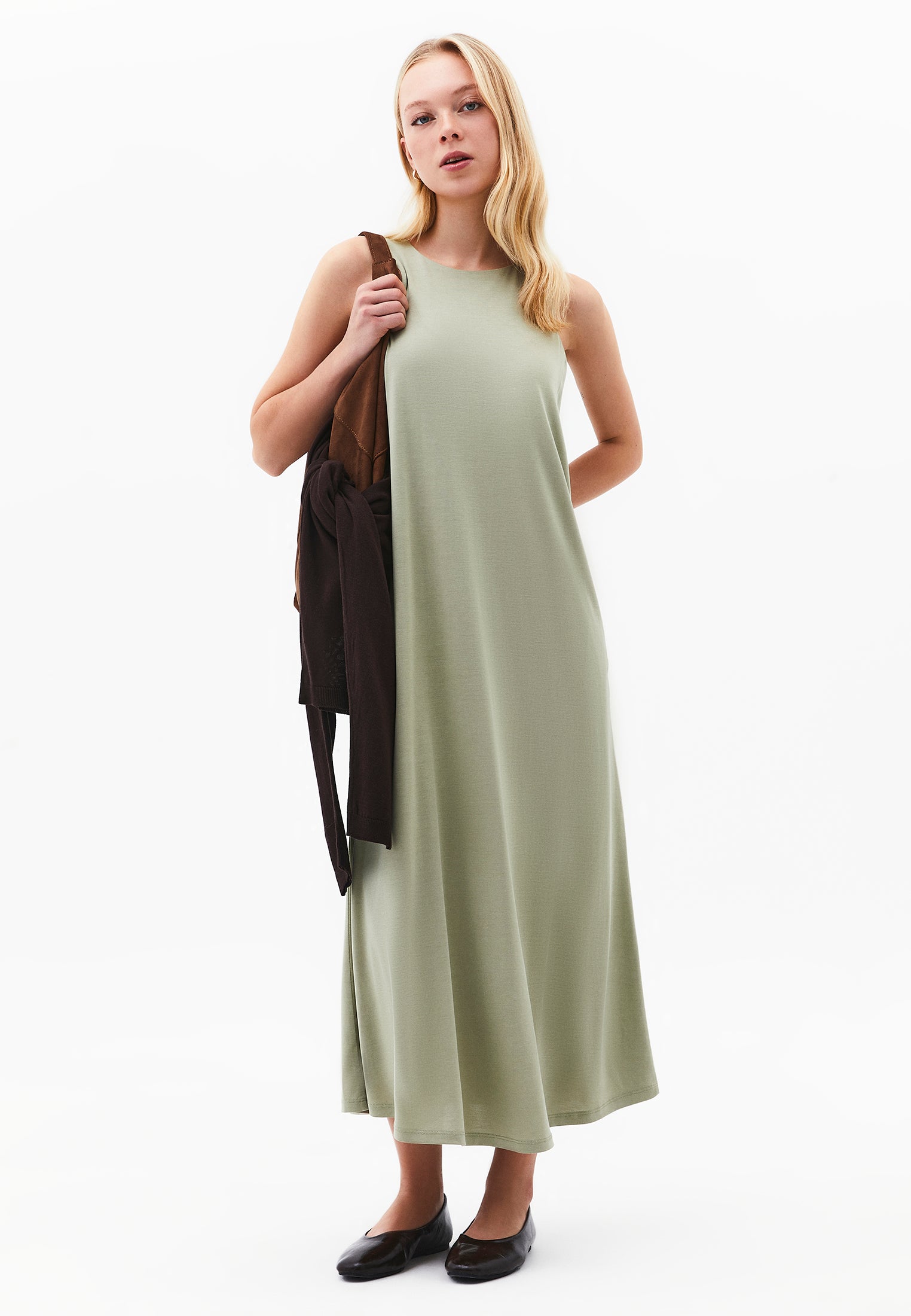 Halter Neck A-Line Midi Dress