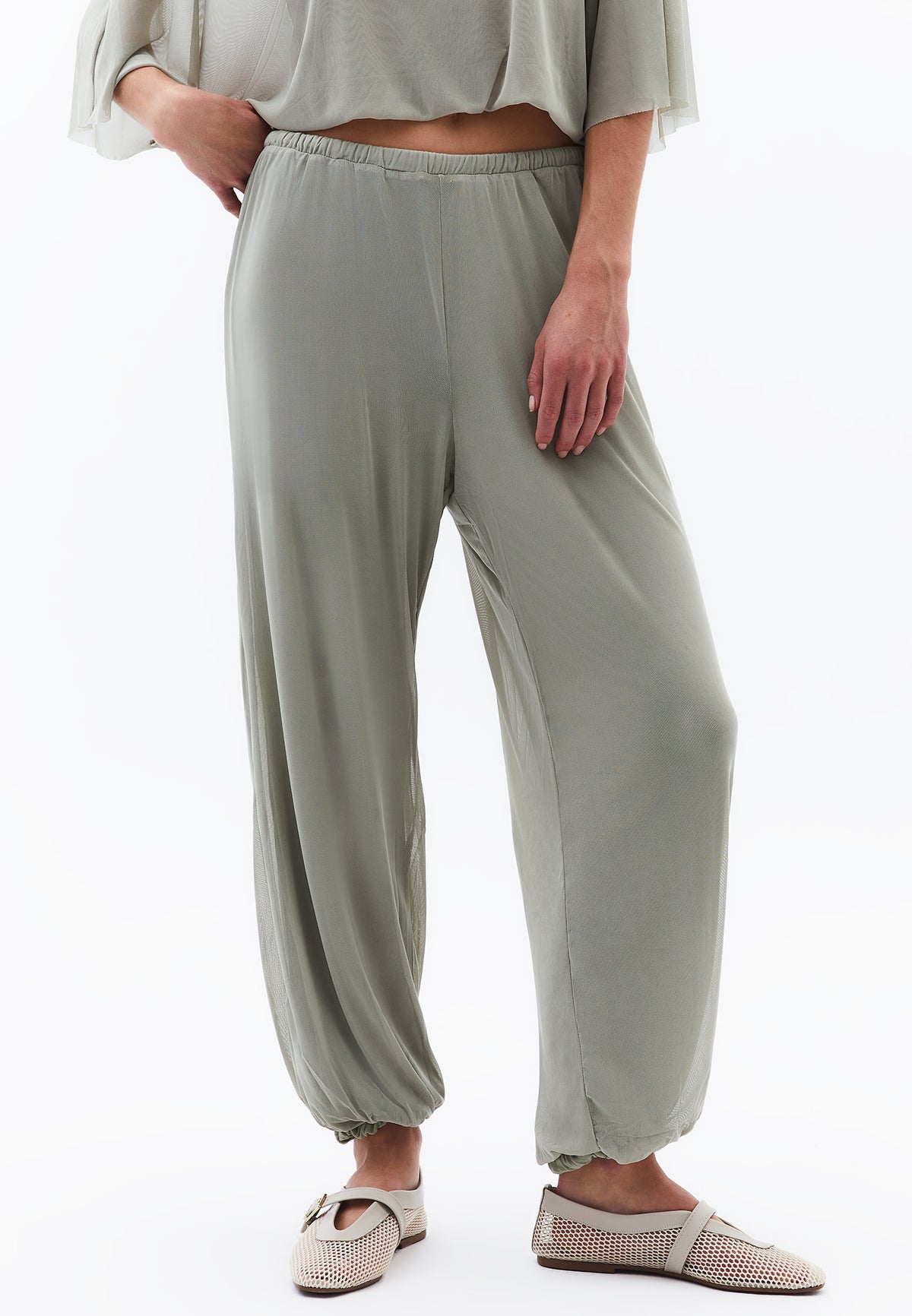 Balloon Form Jogger Pants - Green