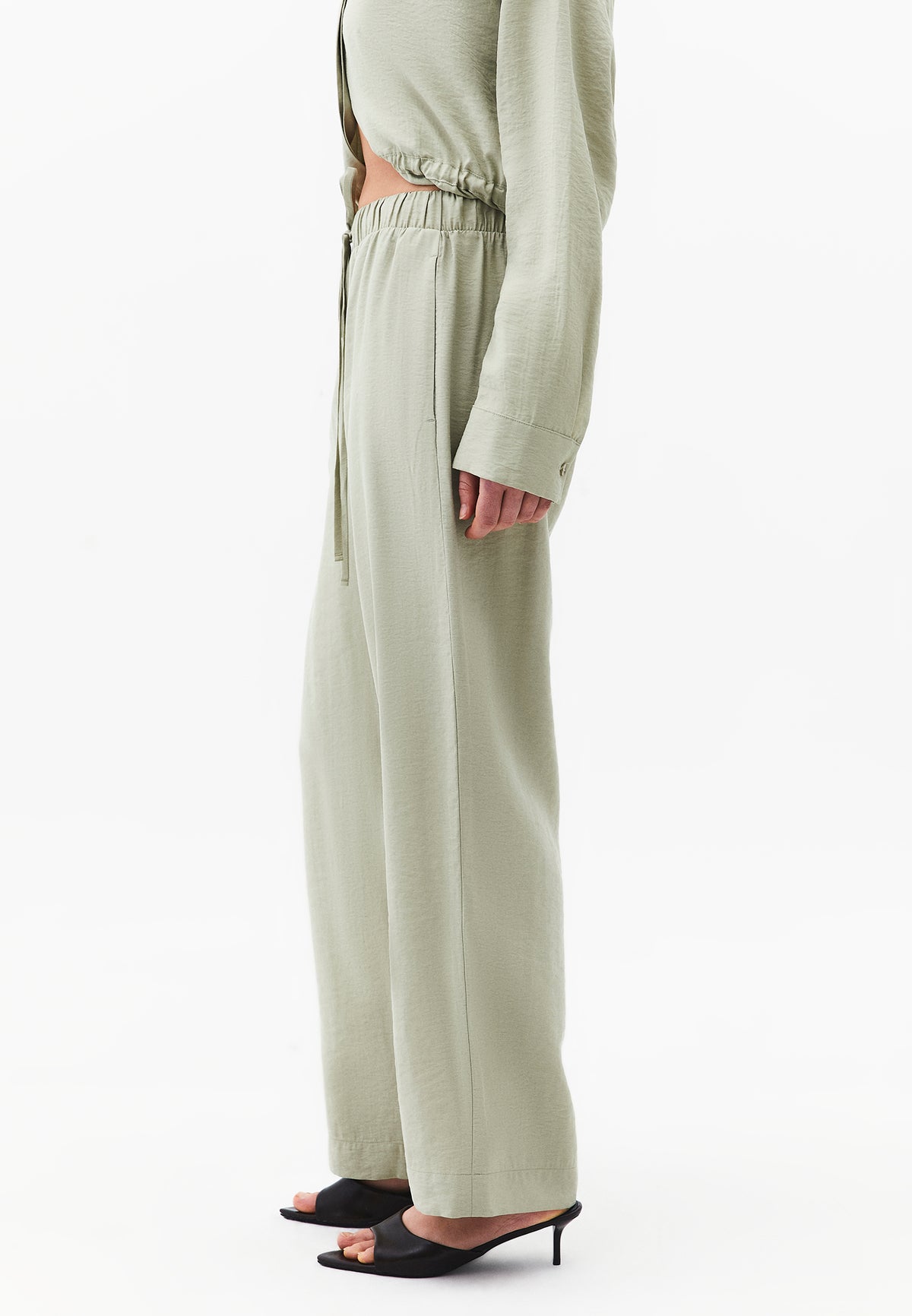 High Waist Straight Pants - TEA