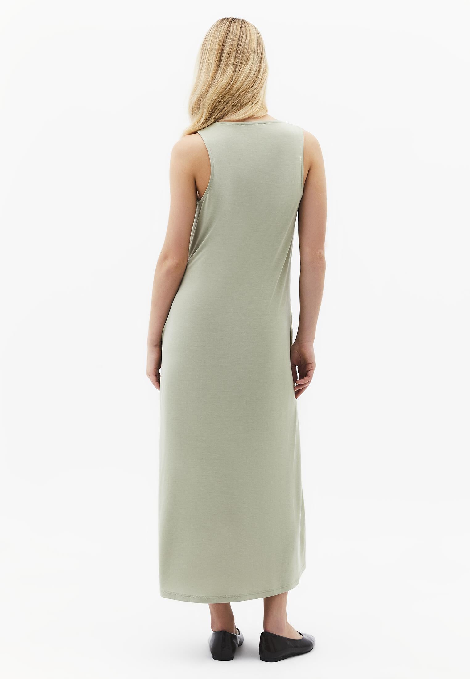 Halter Neck A-Line Midi Dress - TEA