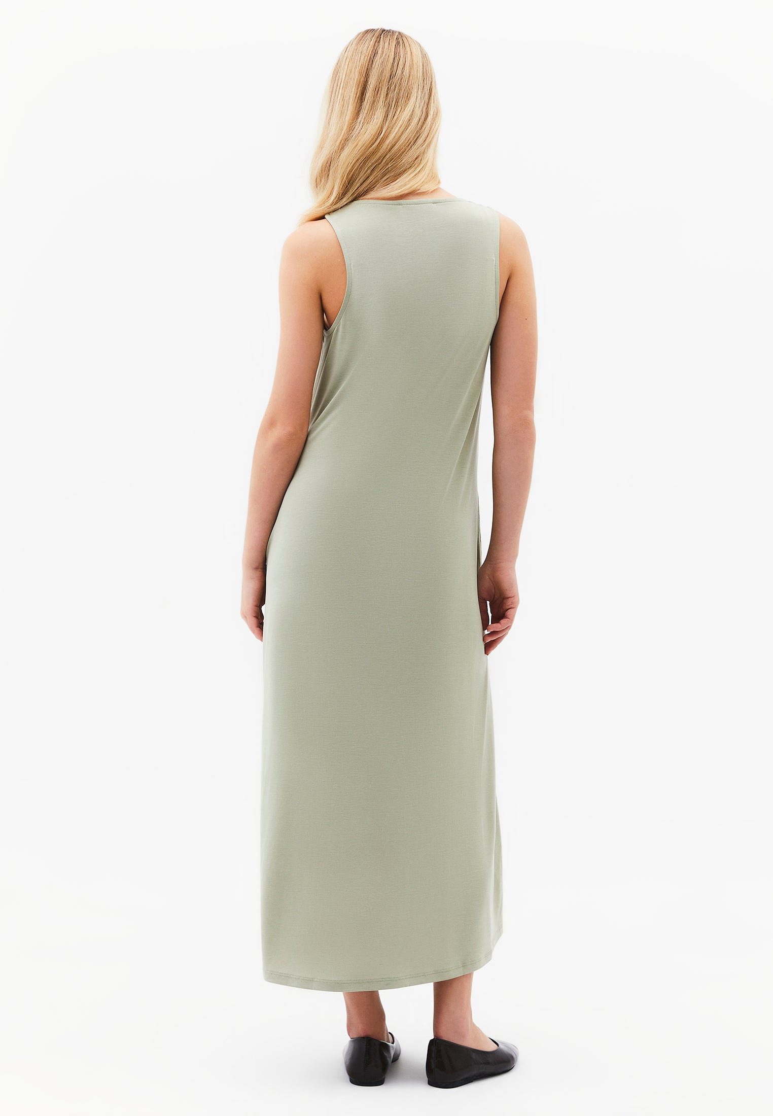 Halter Neck A-Line Midi Dress - TEA
