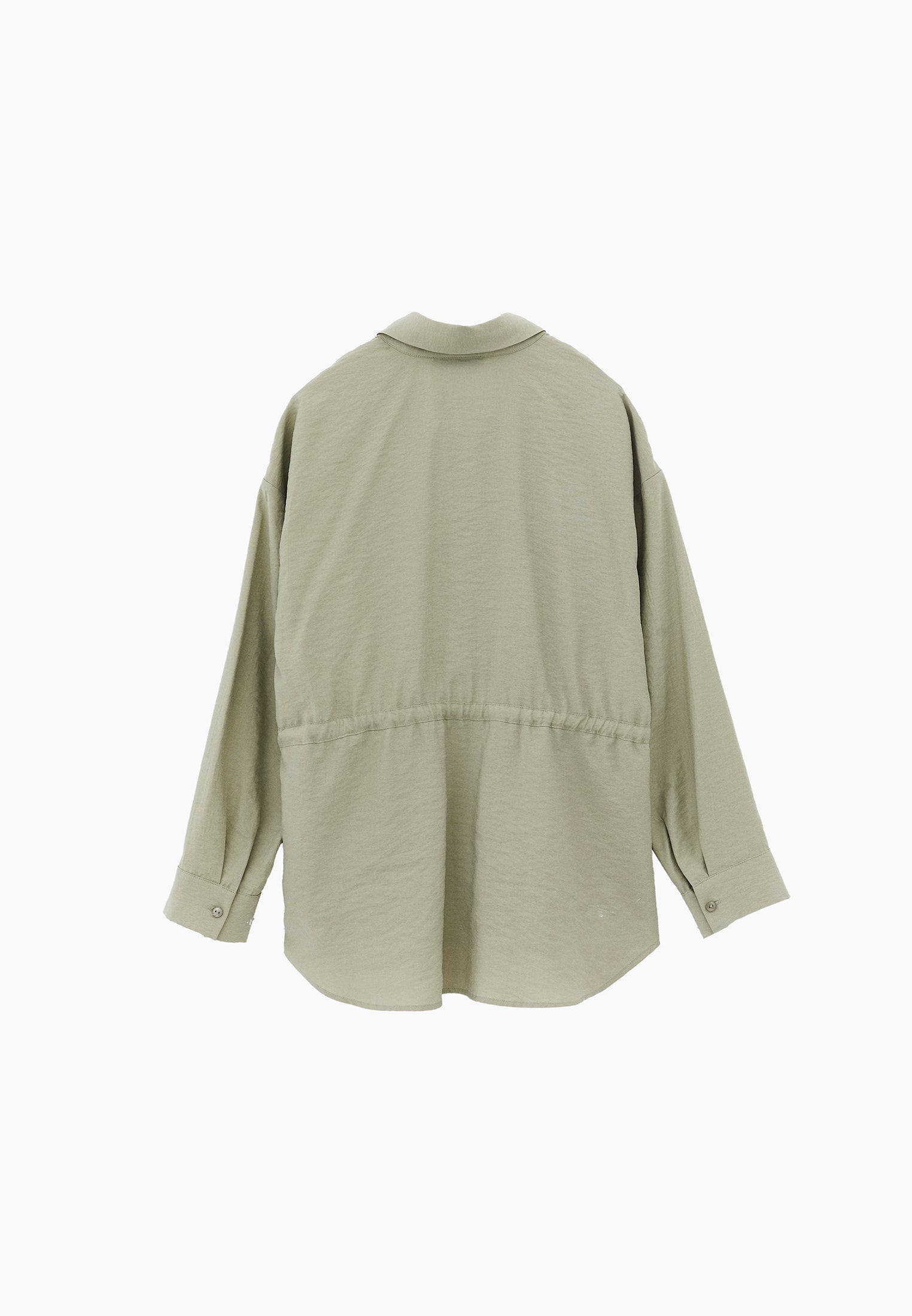 Oversize Shirt Collar Long Tunic - TEA