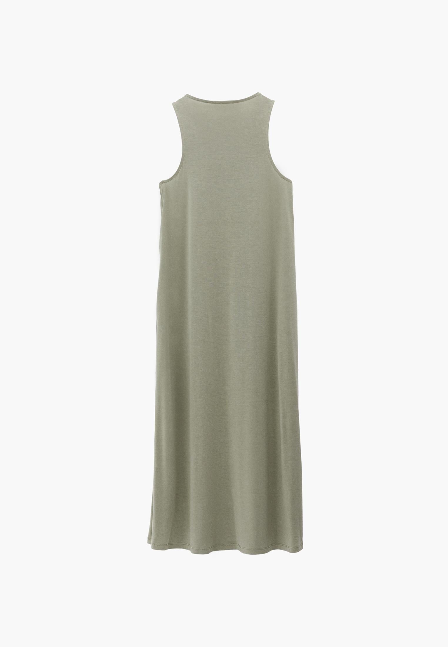 Halter Neck A-Line Midi Dress - TEA