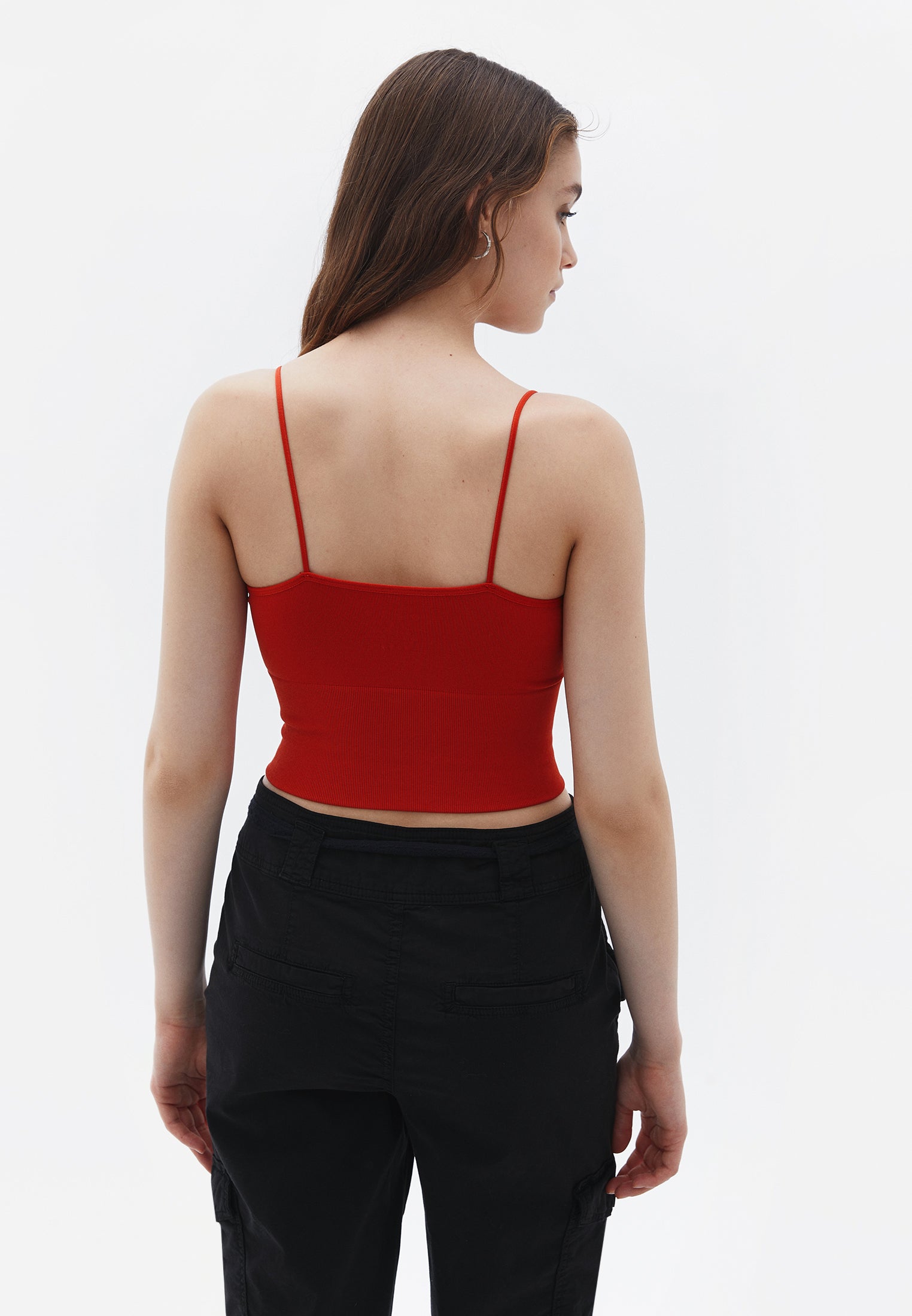 V neck seamless crop top - TILE
