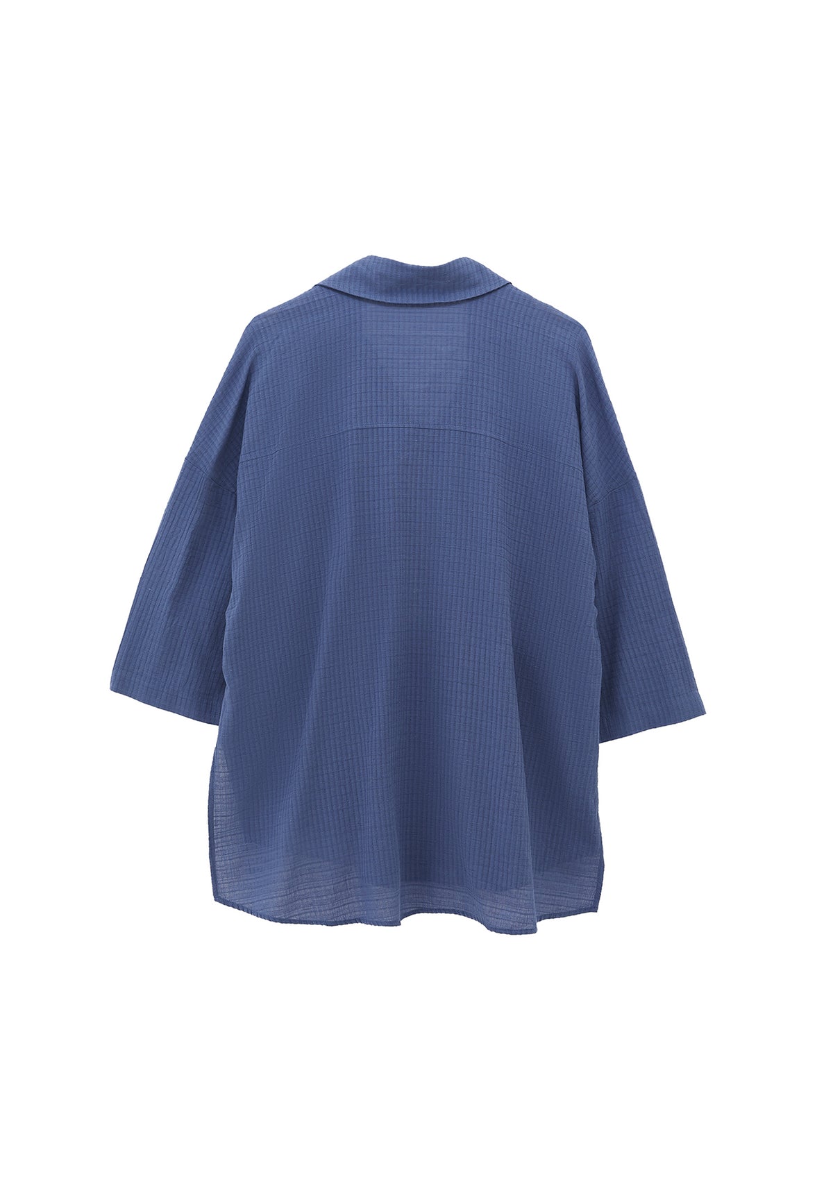 Oversized Shirt With Button Details - Blue