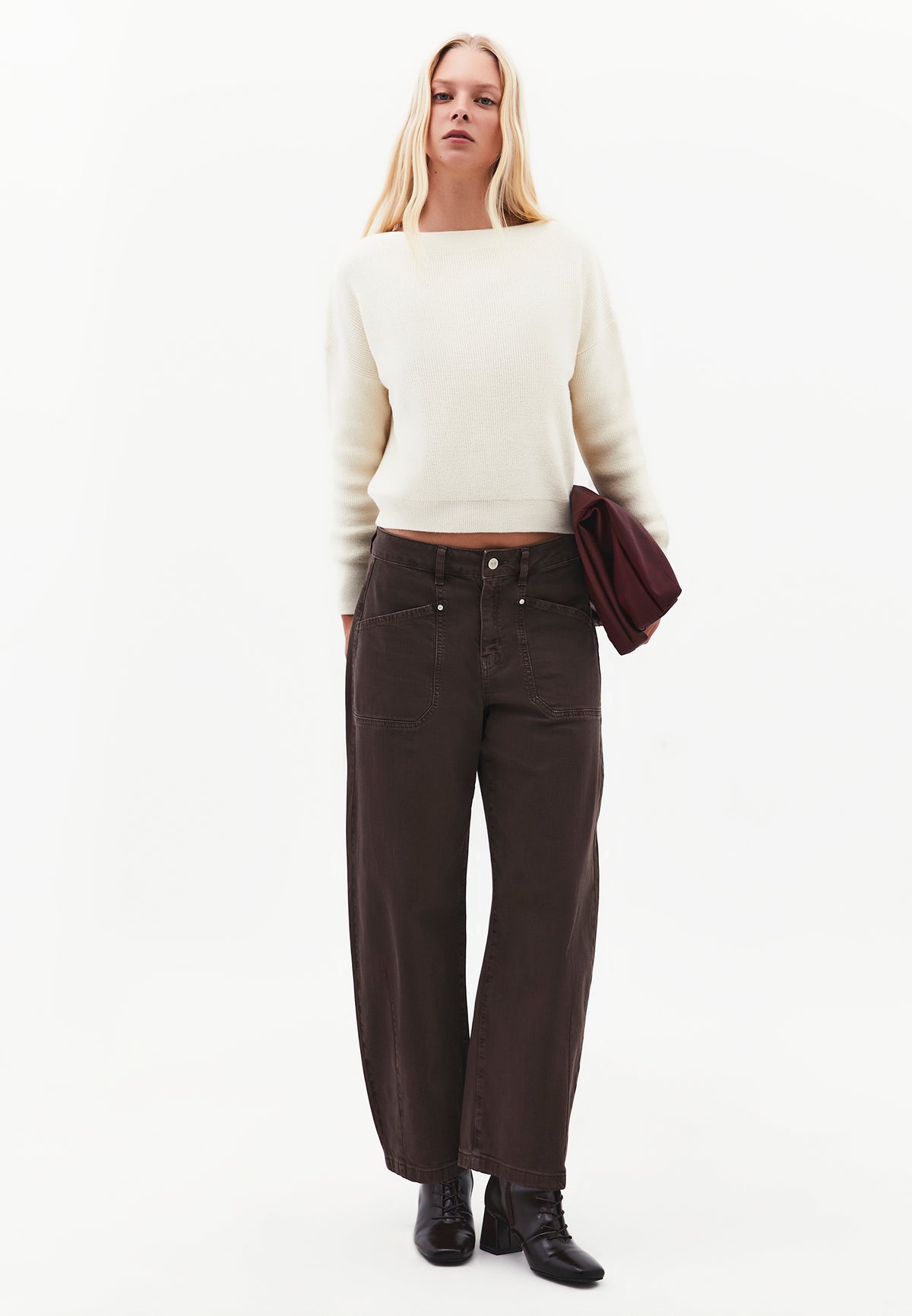Boat Neck Loose Sweater - TURTLEDOVE