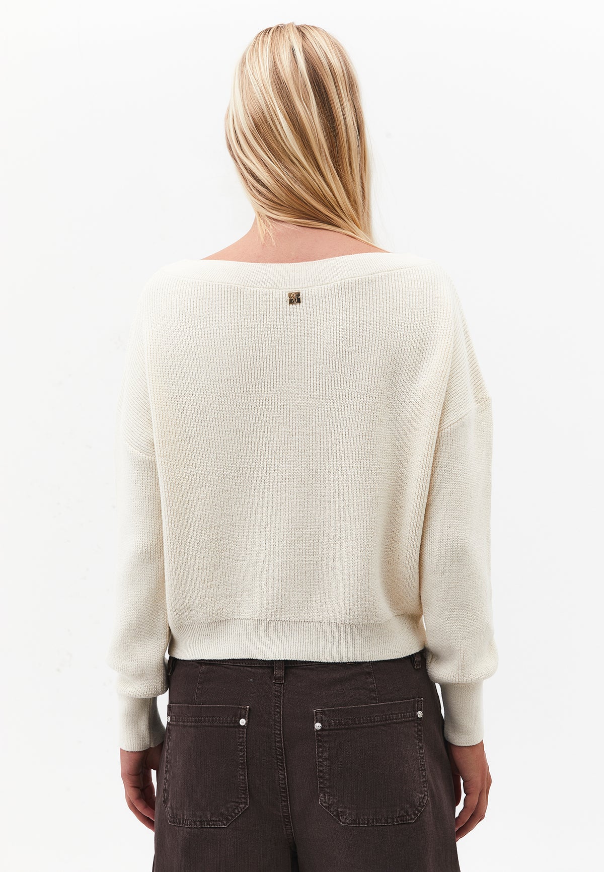 Boat Neck Loose Sweater - TURTLEDOVE