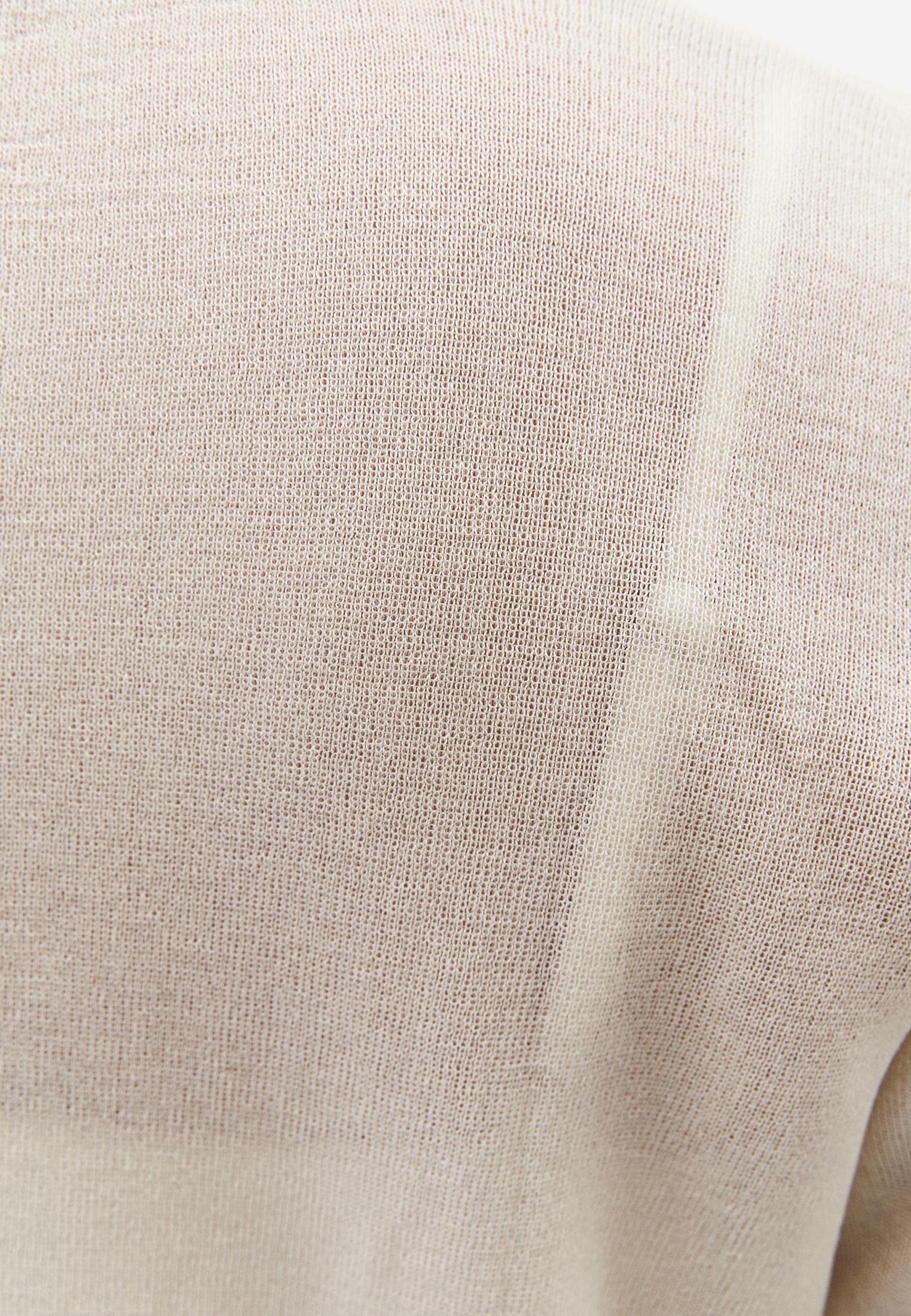 Tie Neckline Cardigan With Crew Neck - TURTLEDOVE