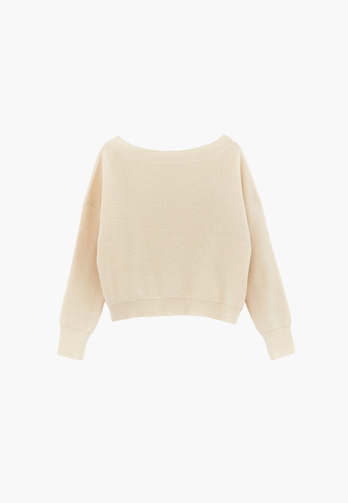 Boat Neck Loose Sweater - TURTLEDOVE