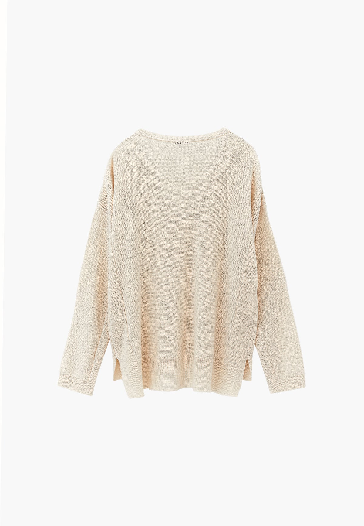 Oversize Tunic Sweater V Neck - TURTLEDOVE