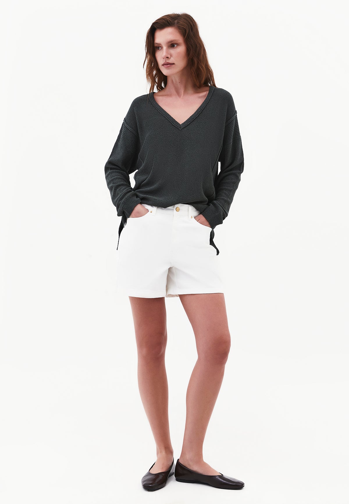 Oversize Tunic Sweater V Neck - URBAN CHIC