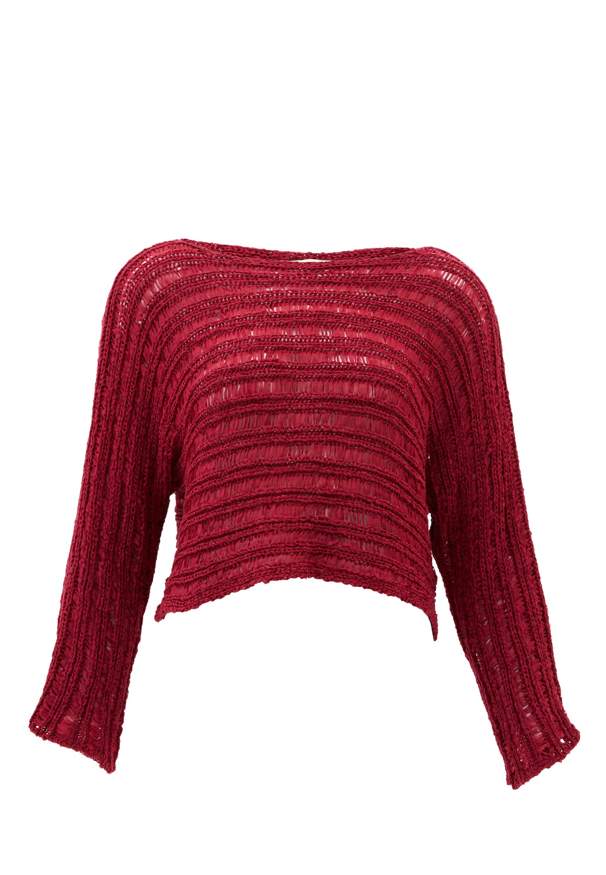 Openwork Boat Neck Pullover - VIVACIOUS