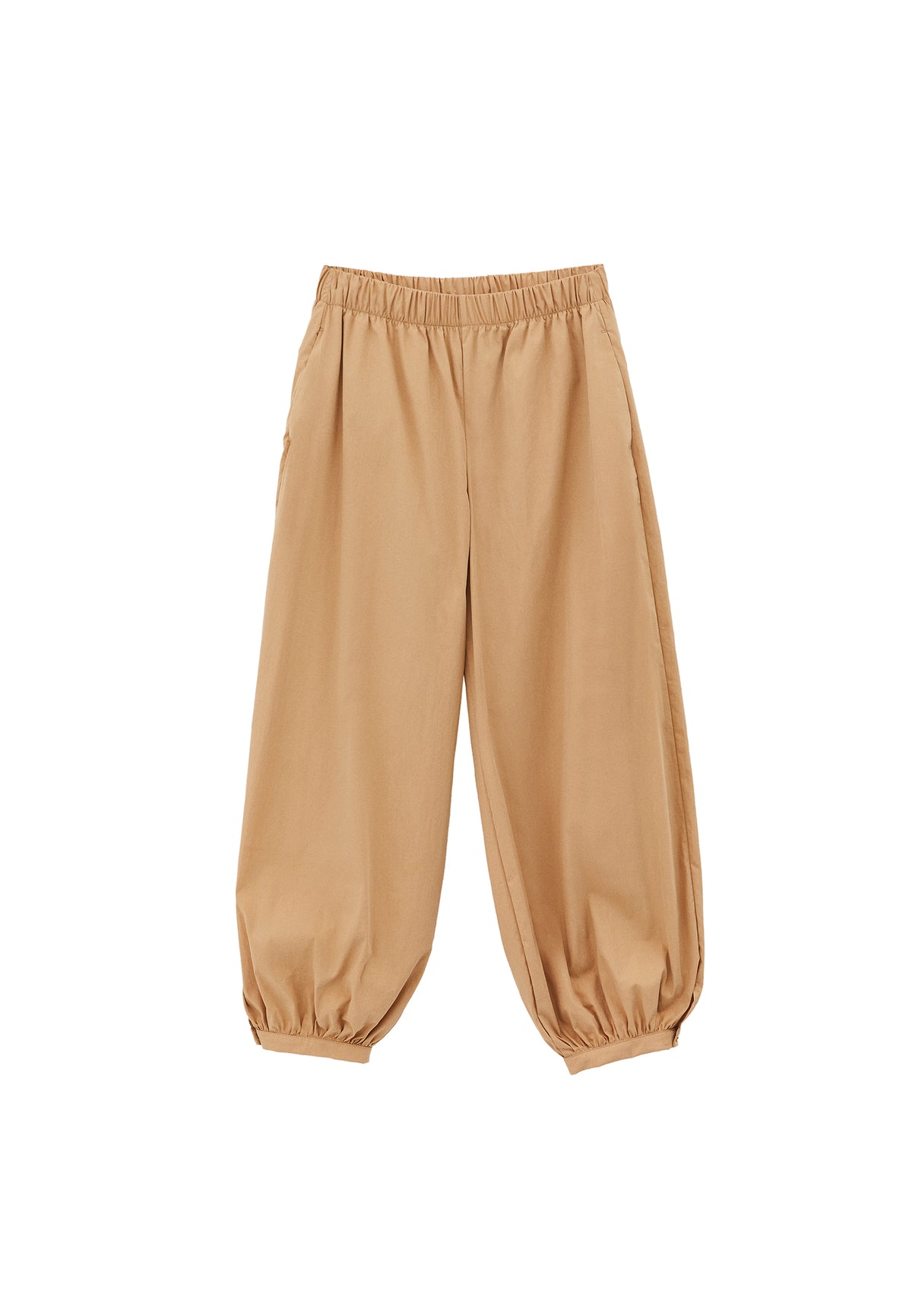 Jogger High Waist Long Trousers - Beige