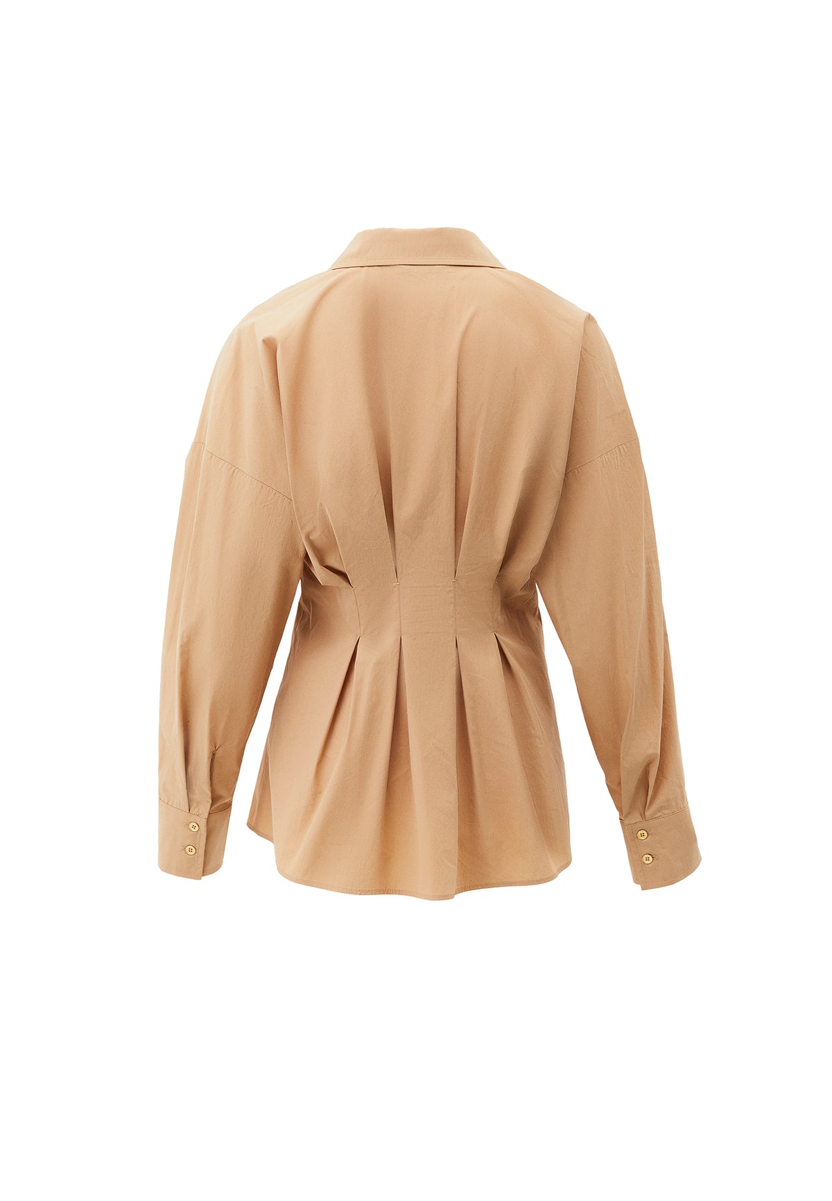 Standard Pleated Shirt With Closed Fit - WARM SAND