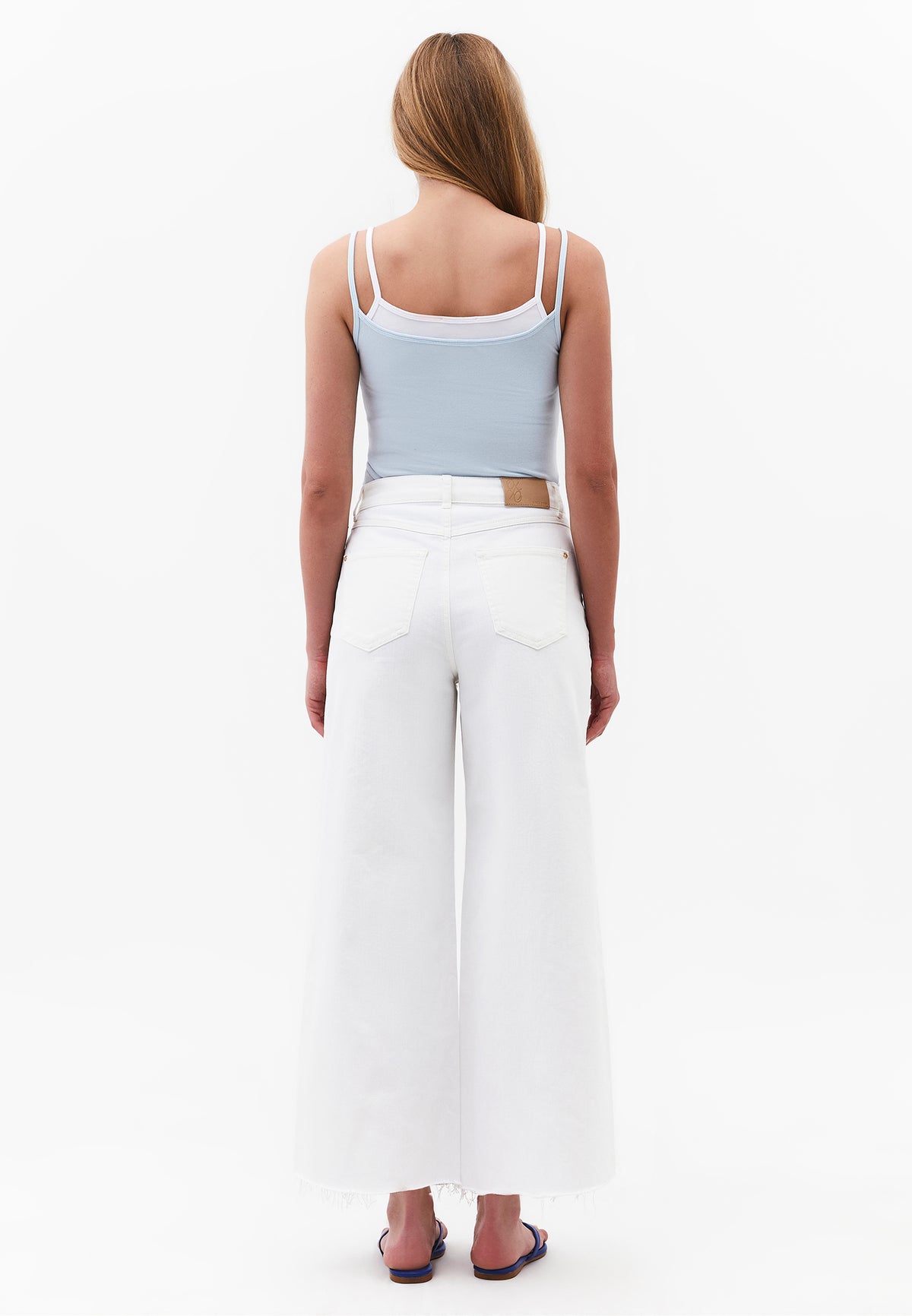 Wide Leg Ultra High Waist Pants - WHITE DENIM