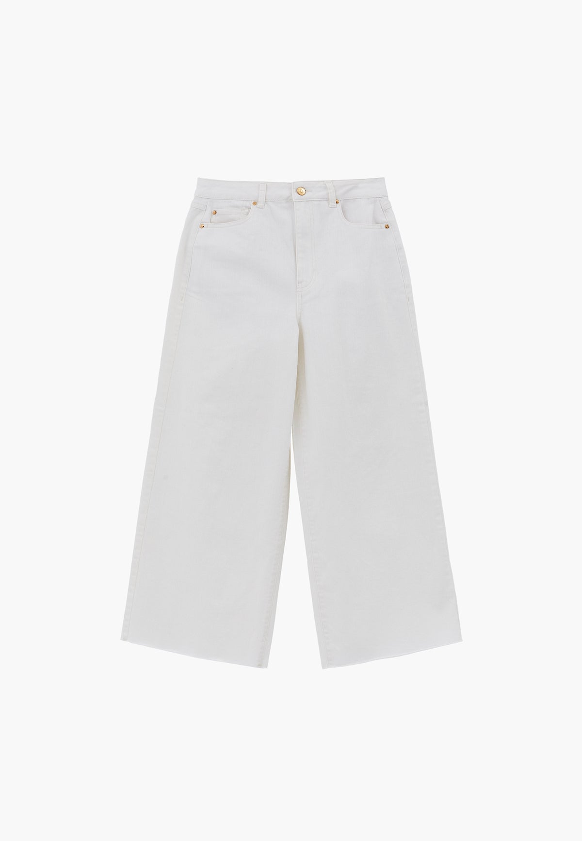 Wide Leg Ultra High Waist Pants - WHITE DENIM