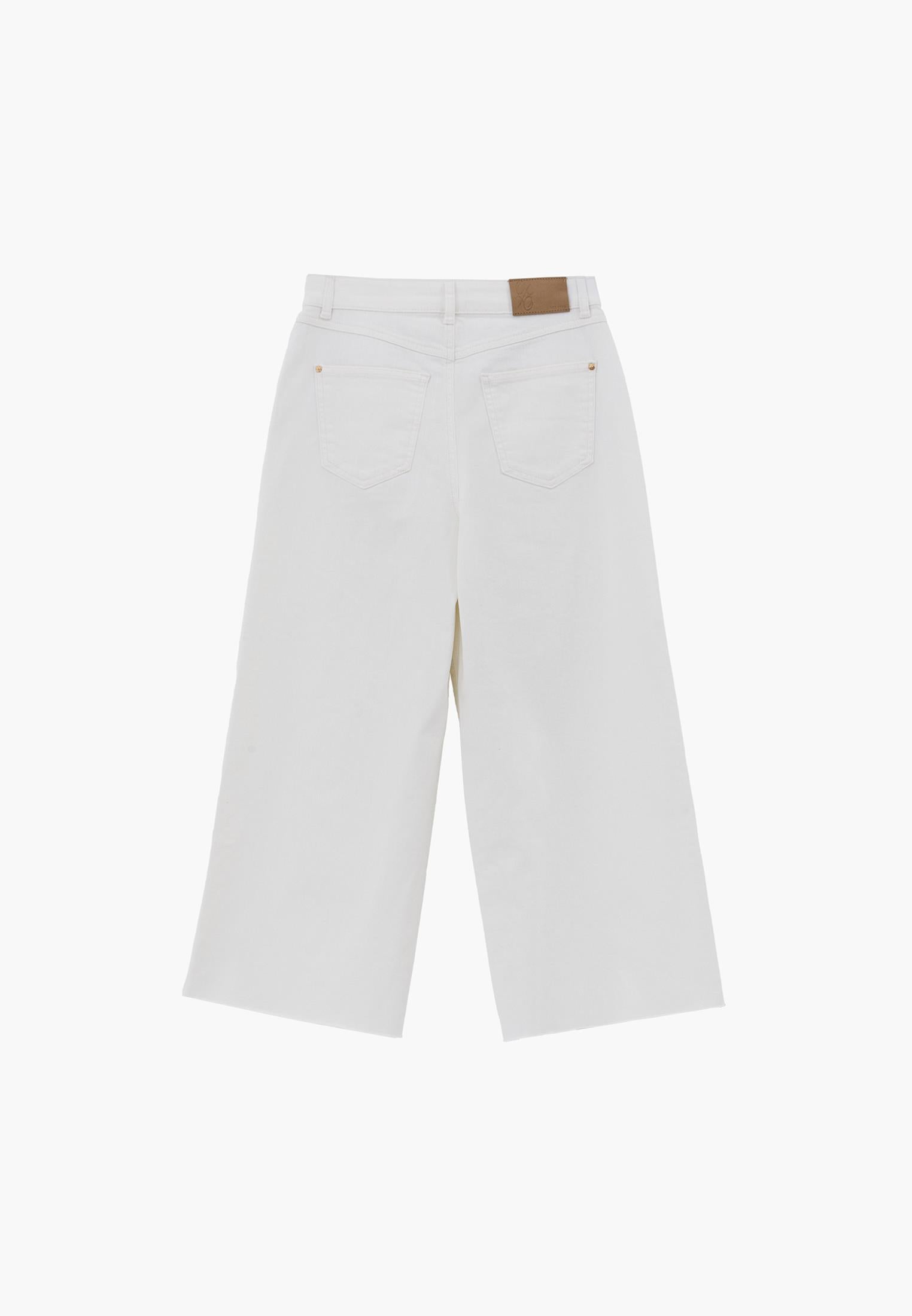 Wide Leg Ultra High Waist Pants - WHITE DENIM