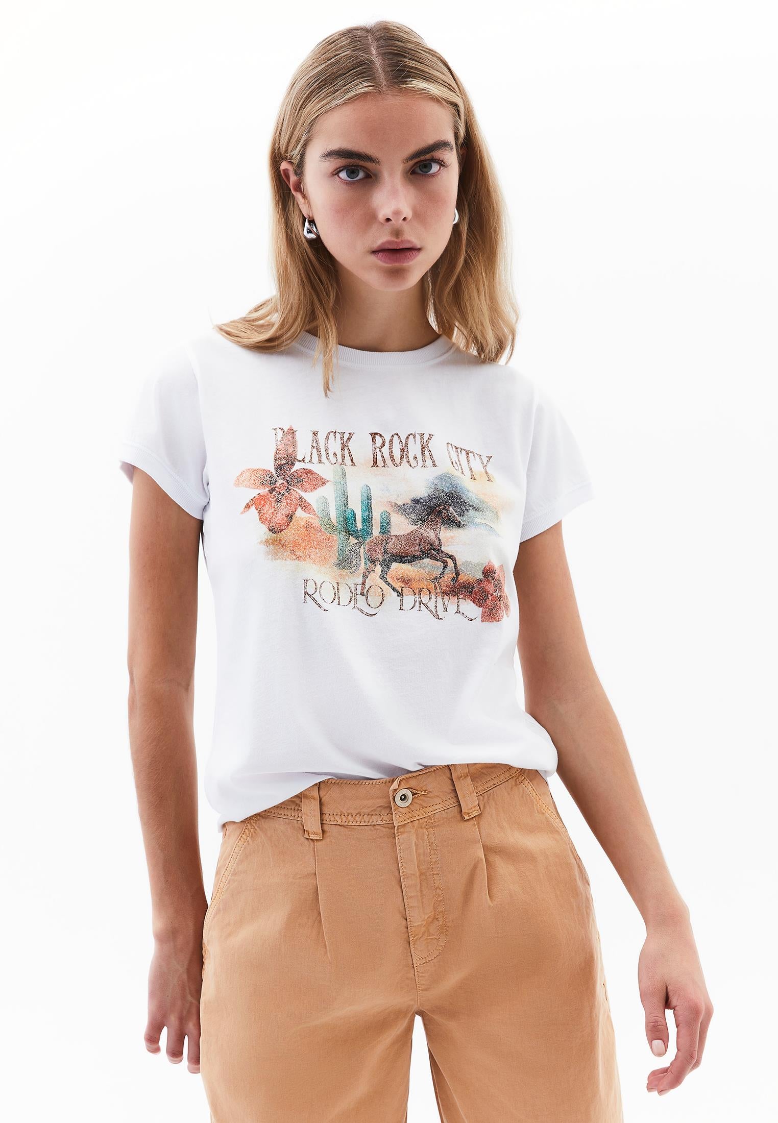 Crew Neck Short Sleeve T-Shirt - WHITE