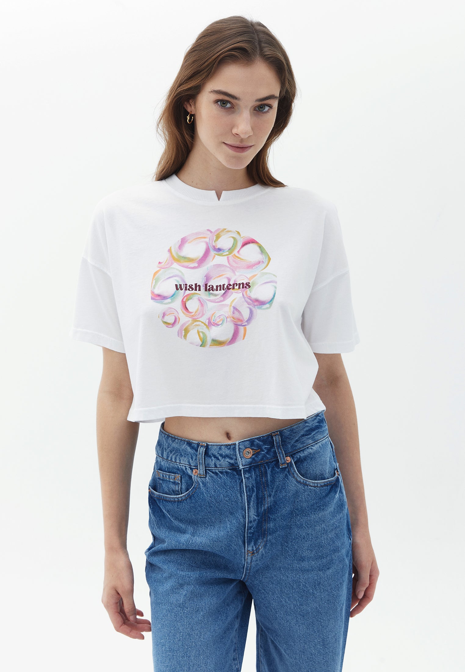 Crew neck short t-shirt - WHITE