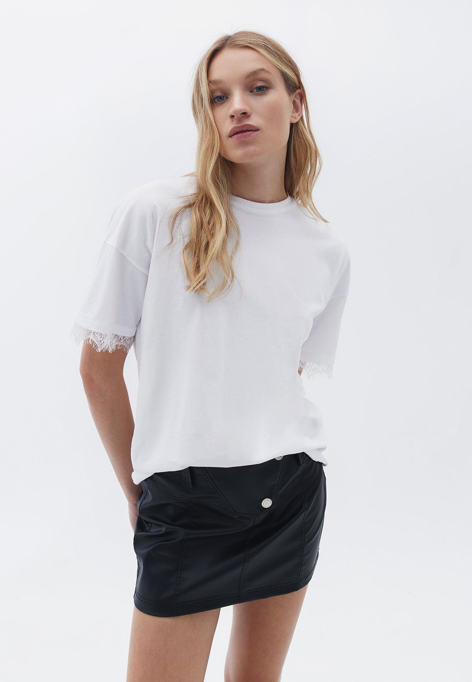 Crew neck cotton t-shirt - WHITE