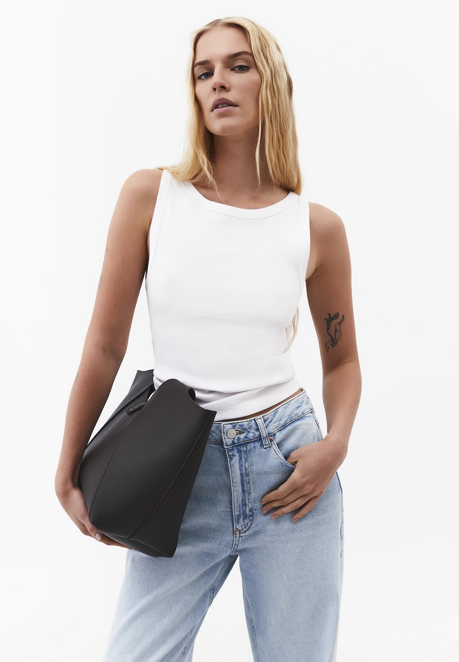 Boat Neck Tank Top - WHITE
