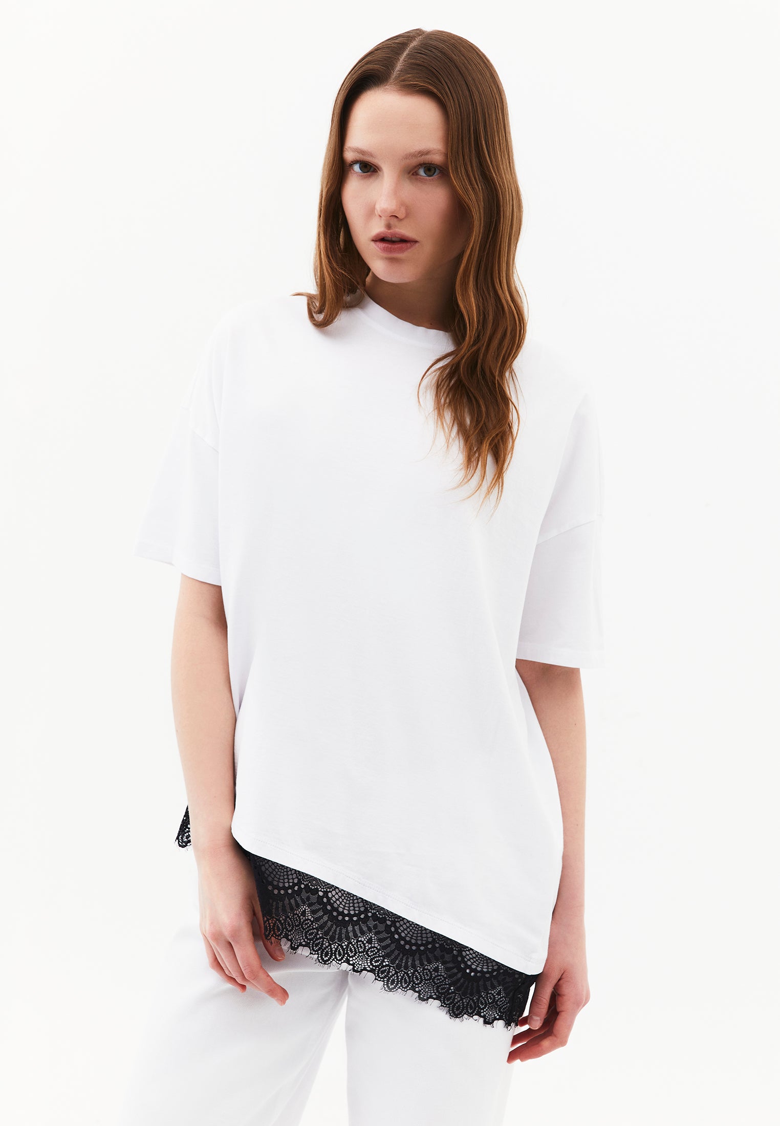 Oversize Crew Neck T-Shirt - WHITE