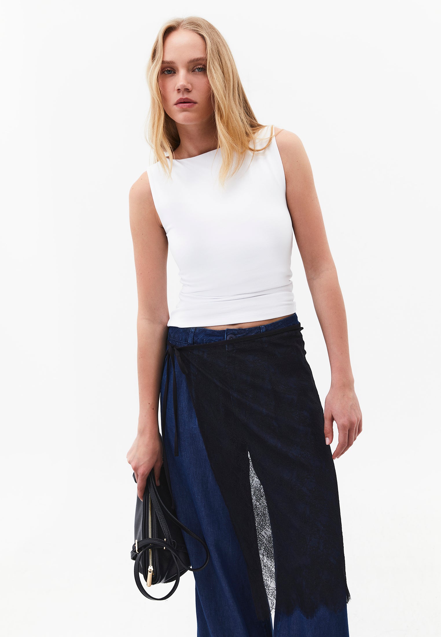 Boat Neck Tank Top - WHITE