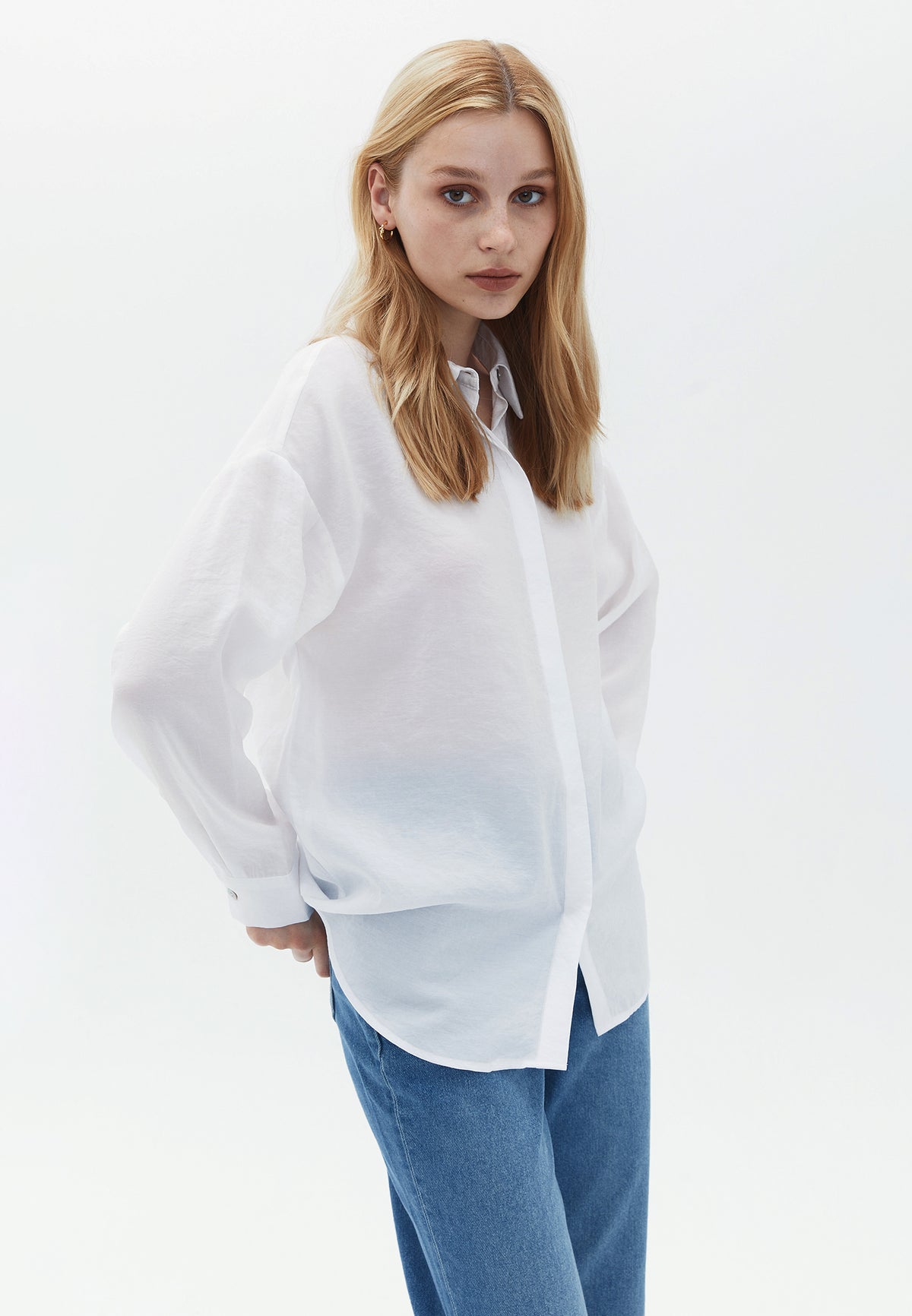 Oversize Long Sleeve Shirt - White