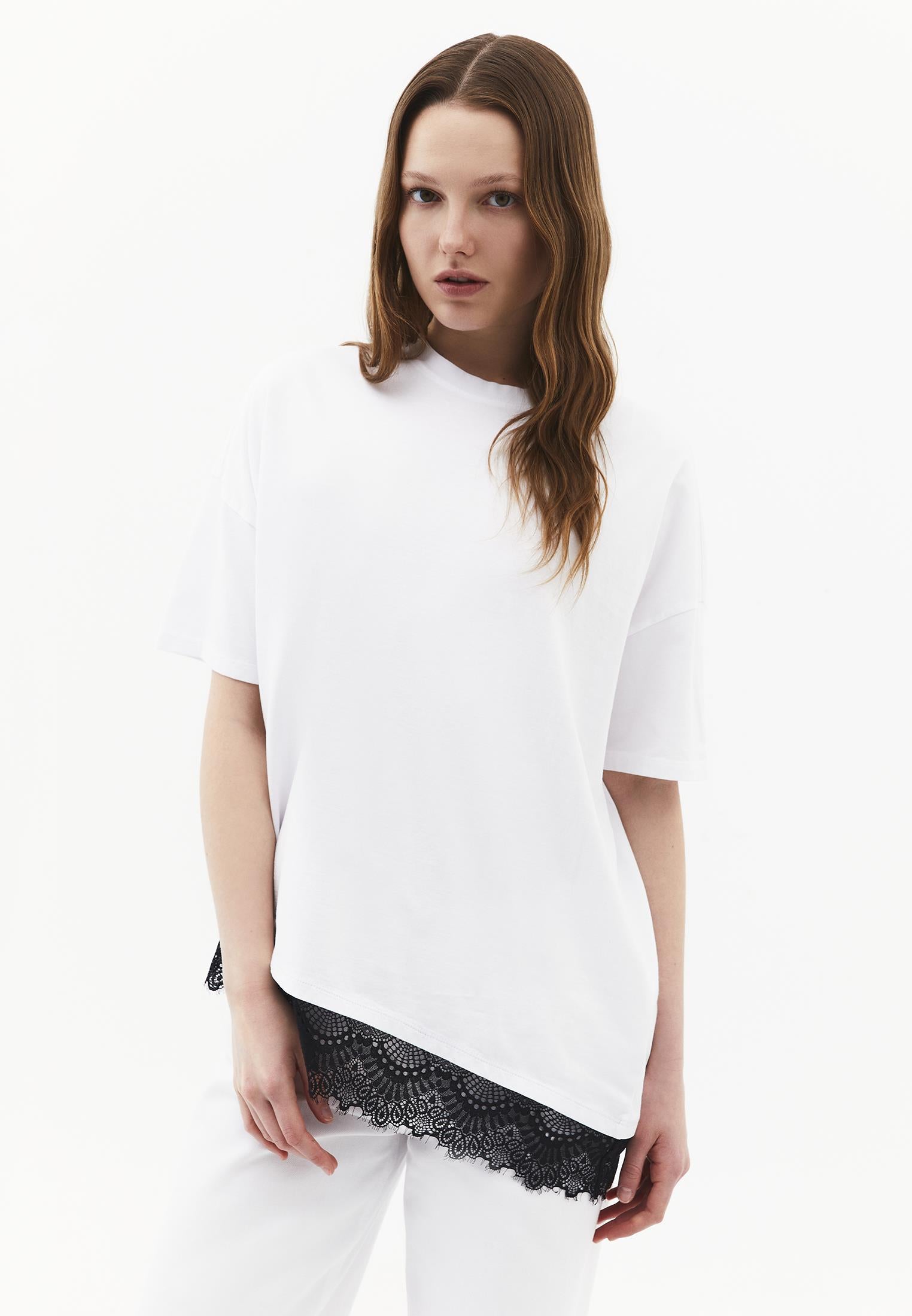 Oversize Crew Neck T-Shirt - WHITE