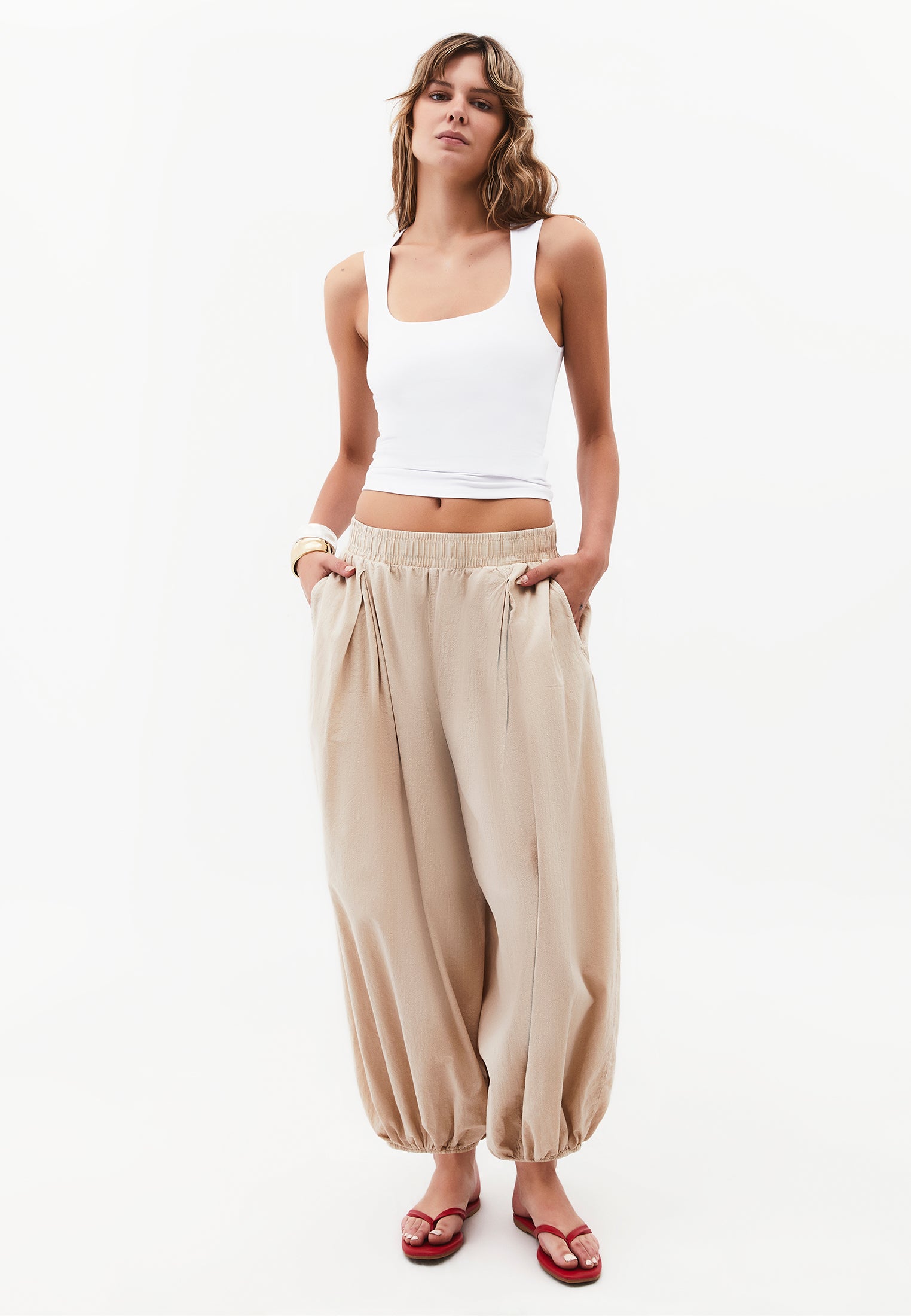 Square Neck Bodycon Standard Tank Top - WHITE