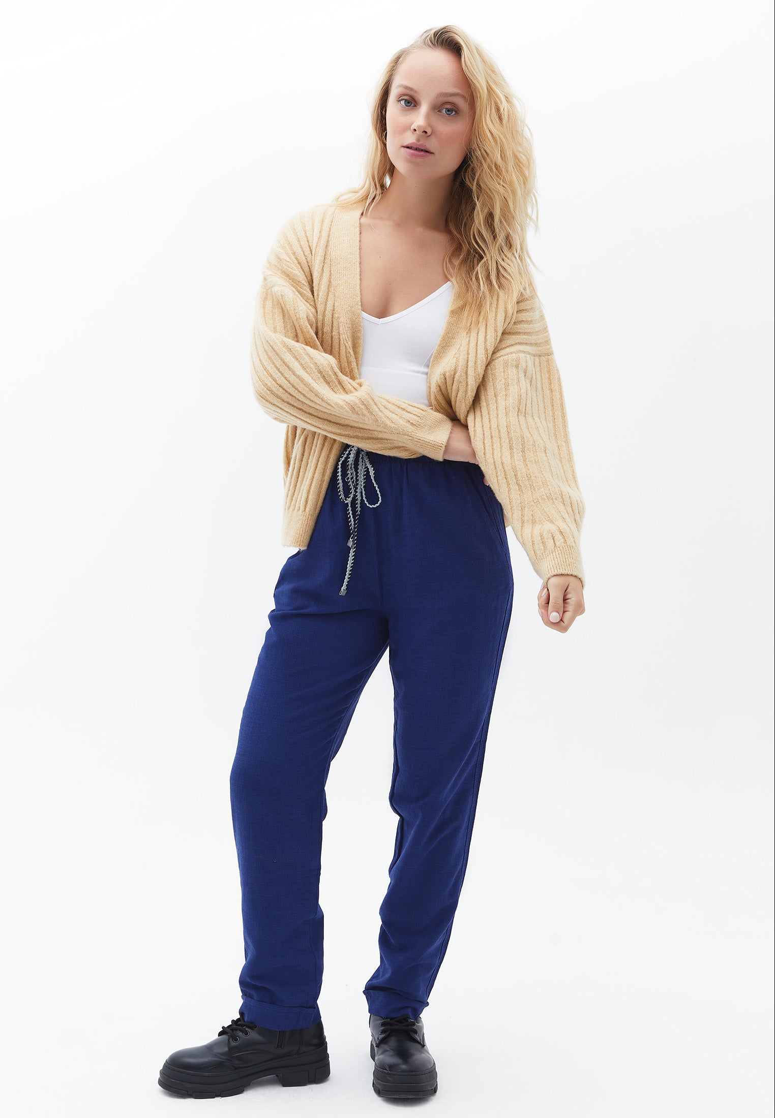 V neck strappy seamless tank top - WHITE