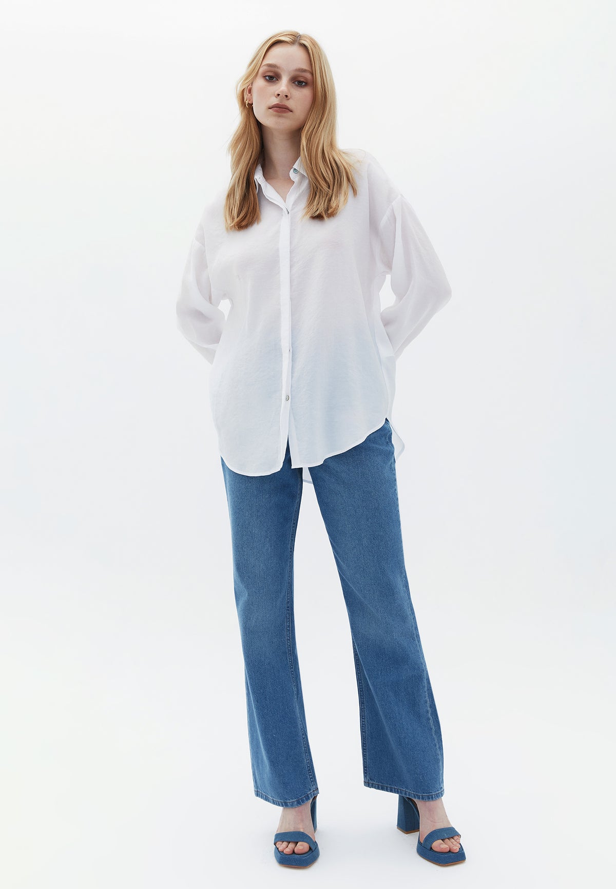 Oversize Long Sleeve Shirt - White