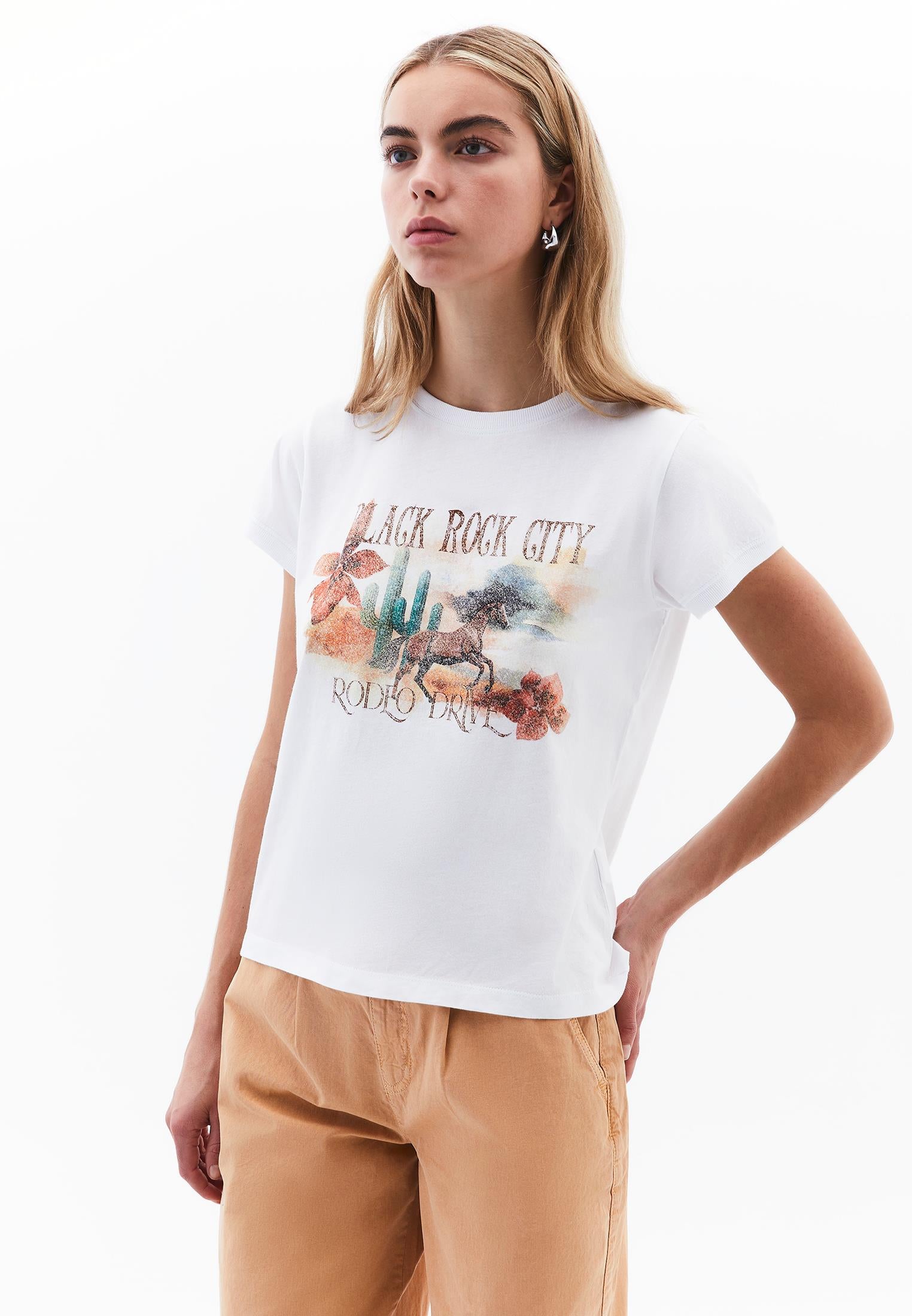 Crew Neck Short Sleeve T-Shirt - WHITE