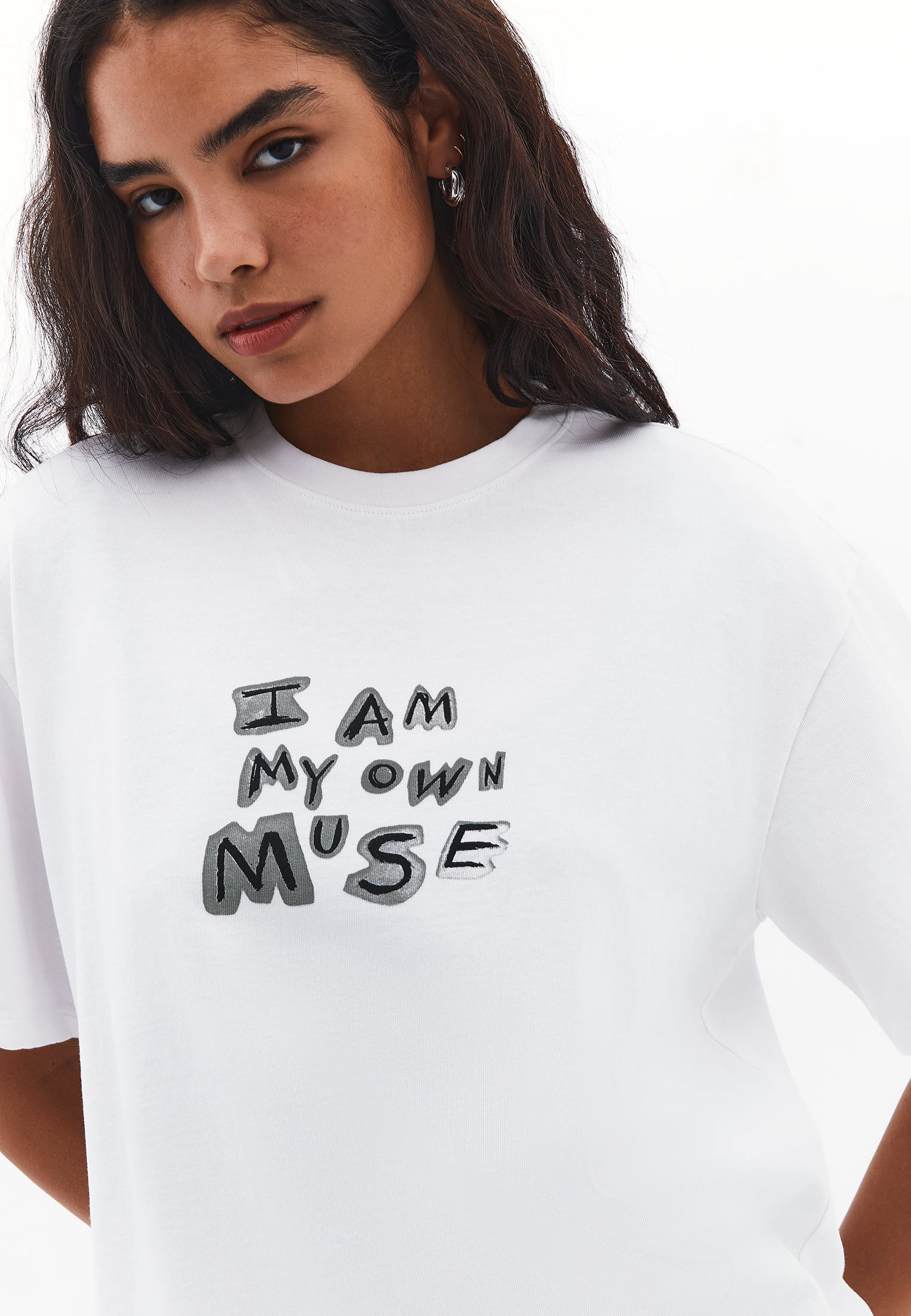 Oversize Printed T-Shirt - WHITE