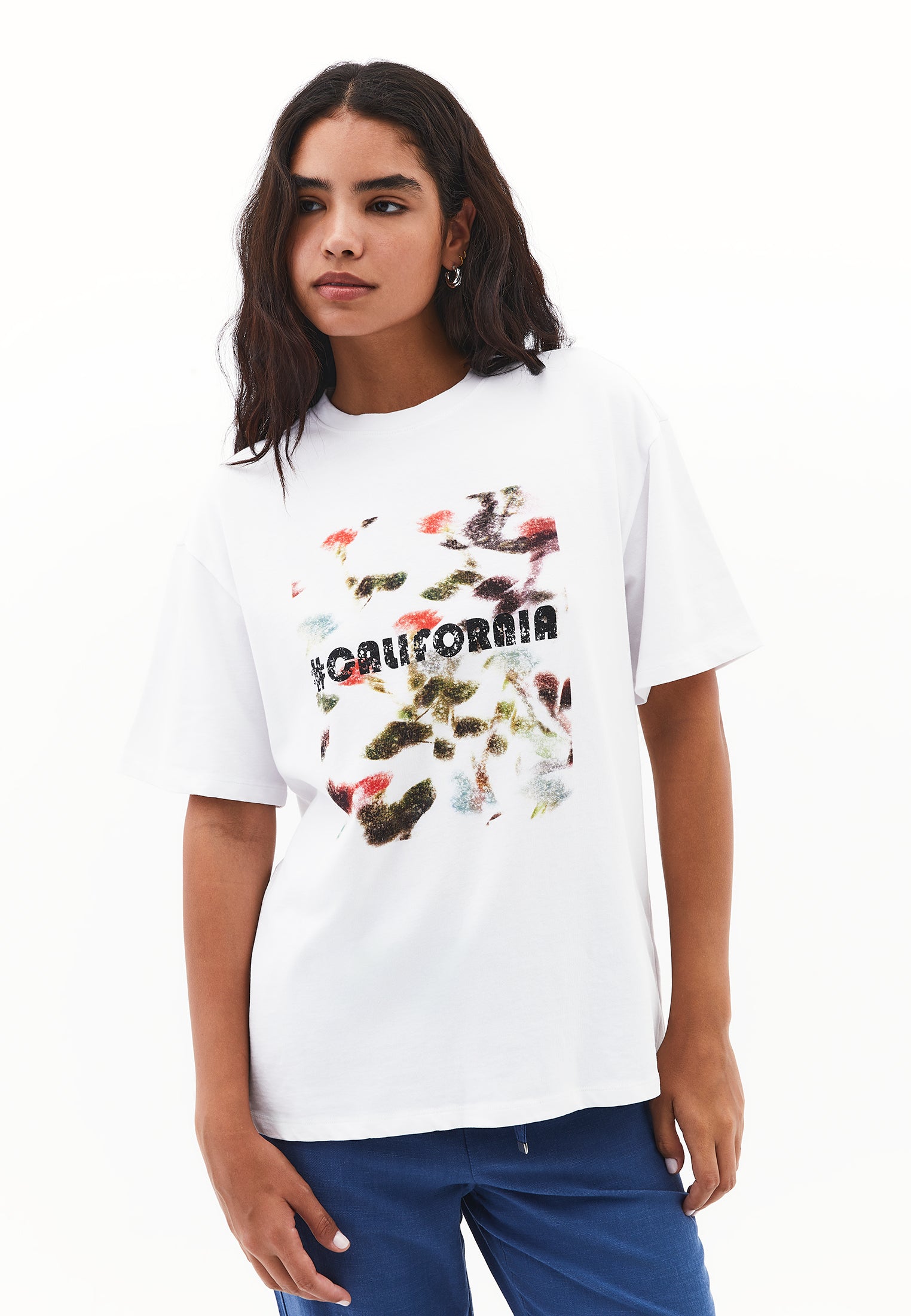 Printed Oversize T-Shirt - WHITE