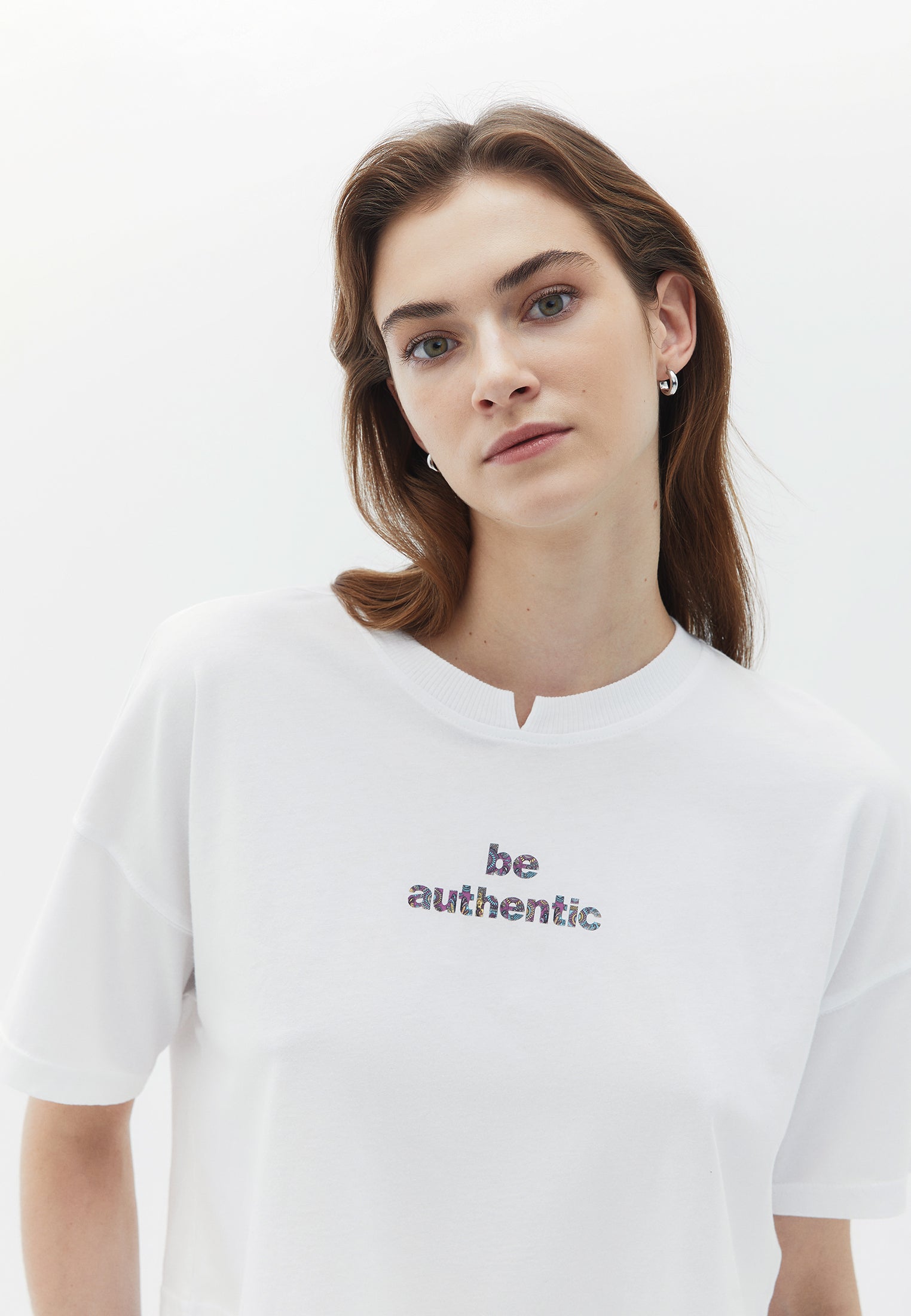 Crew neck cropped t-shirt - WHITE